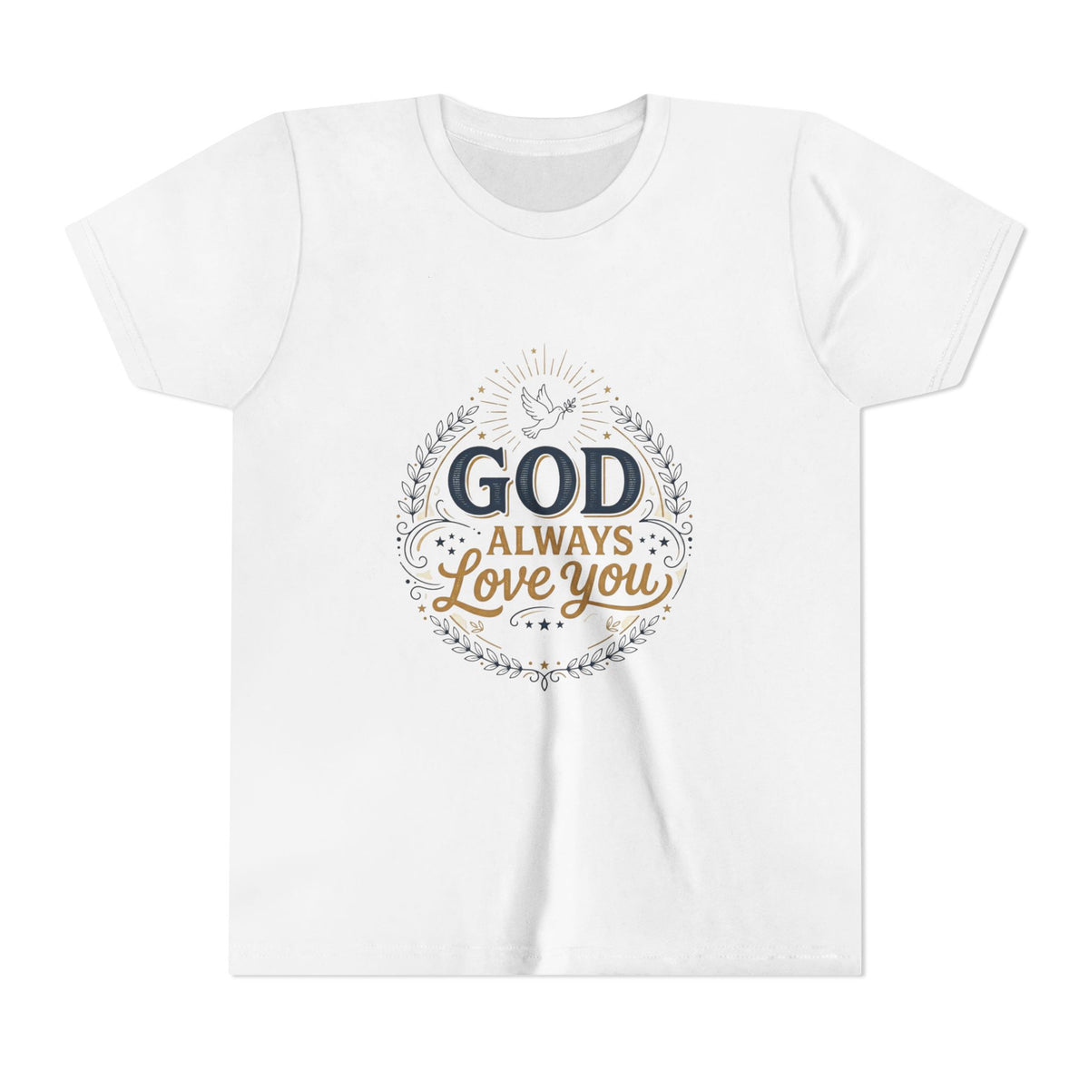 God Always Love You Youth Tee | Faith Christian Kids Shirt