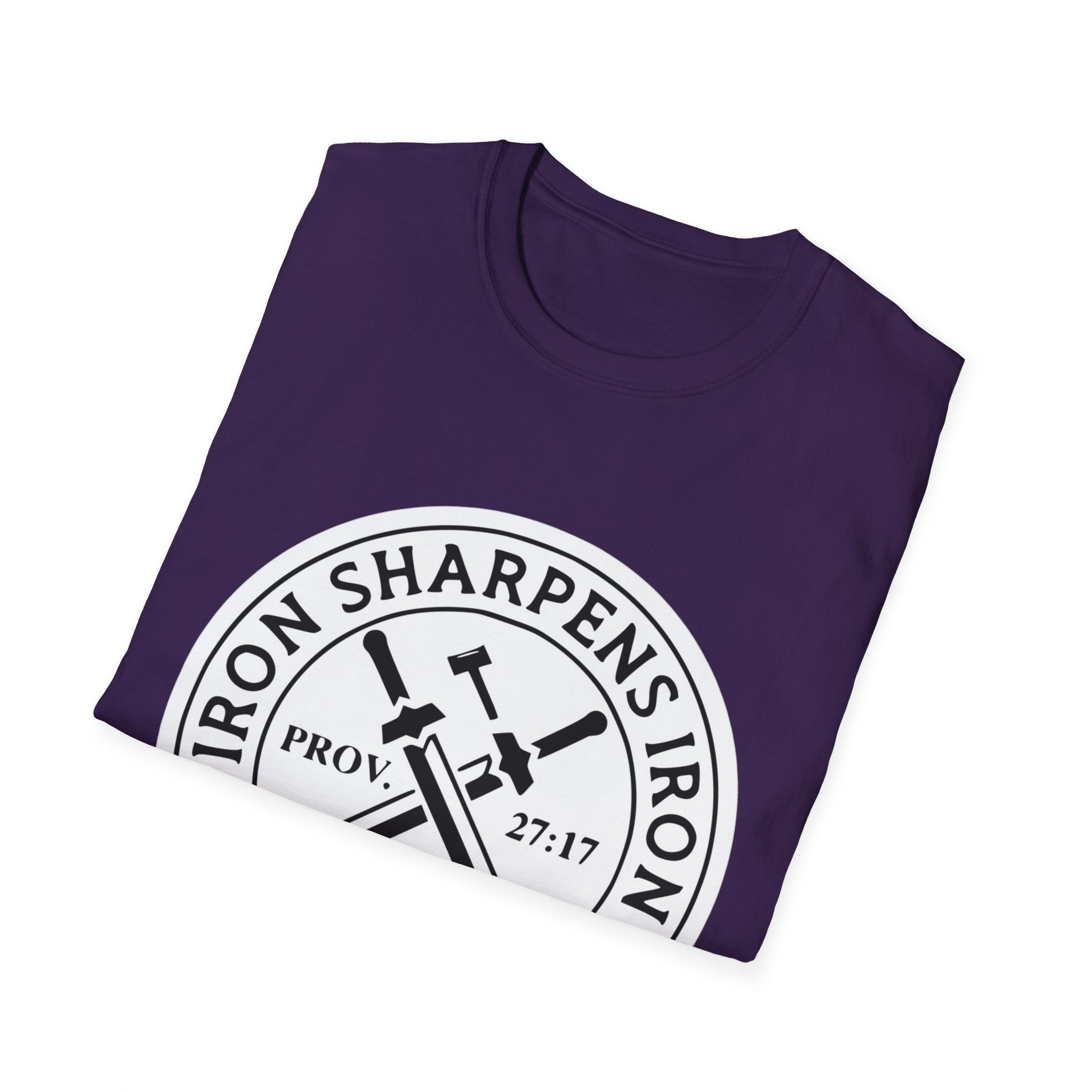 T-Shirt — "Iron Sharpens Iron" Christian Workout Tee (Prov. 27:17)