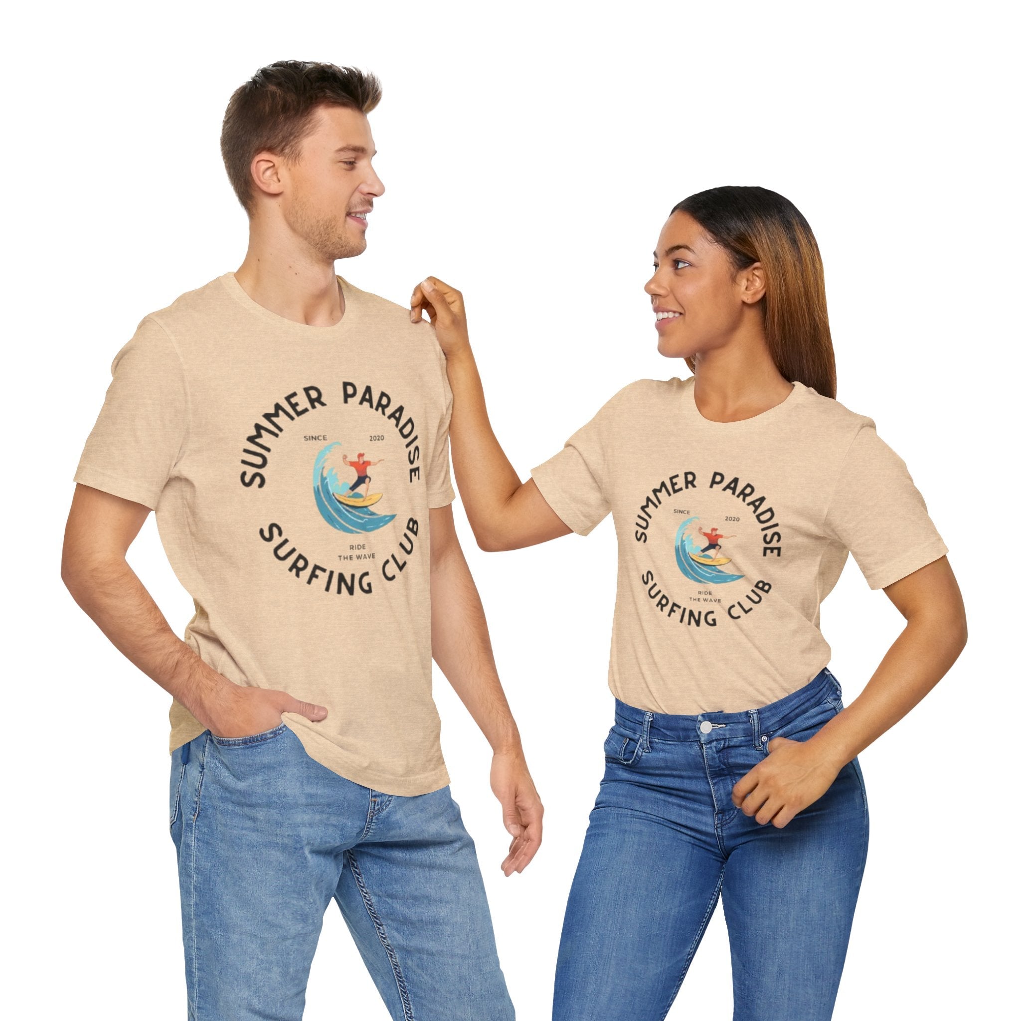 Unisex Graphic Tee - Paradise Club Printed Eco-Friendly Jersey T-Shirt