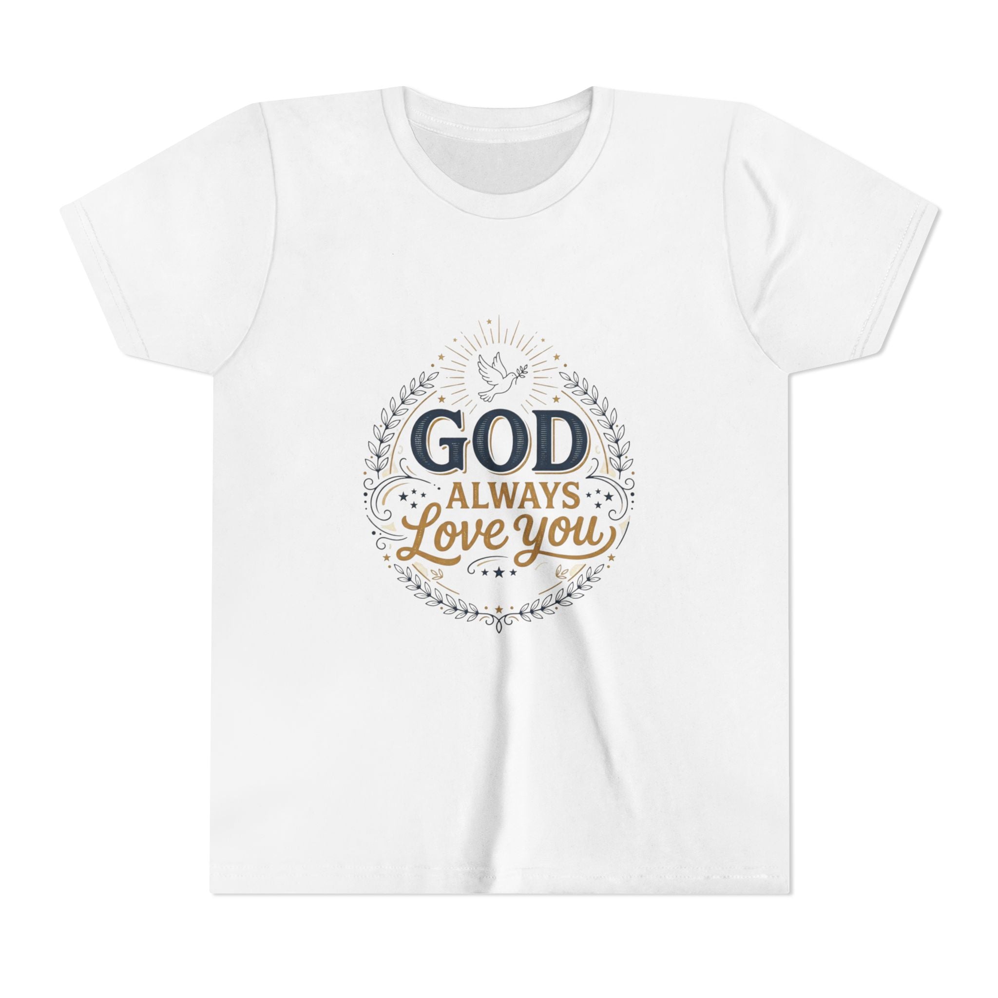 God Always Love You Youth Tee | Faith Christian Kids Shirt