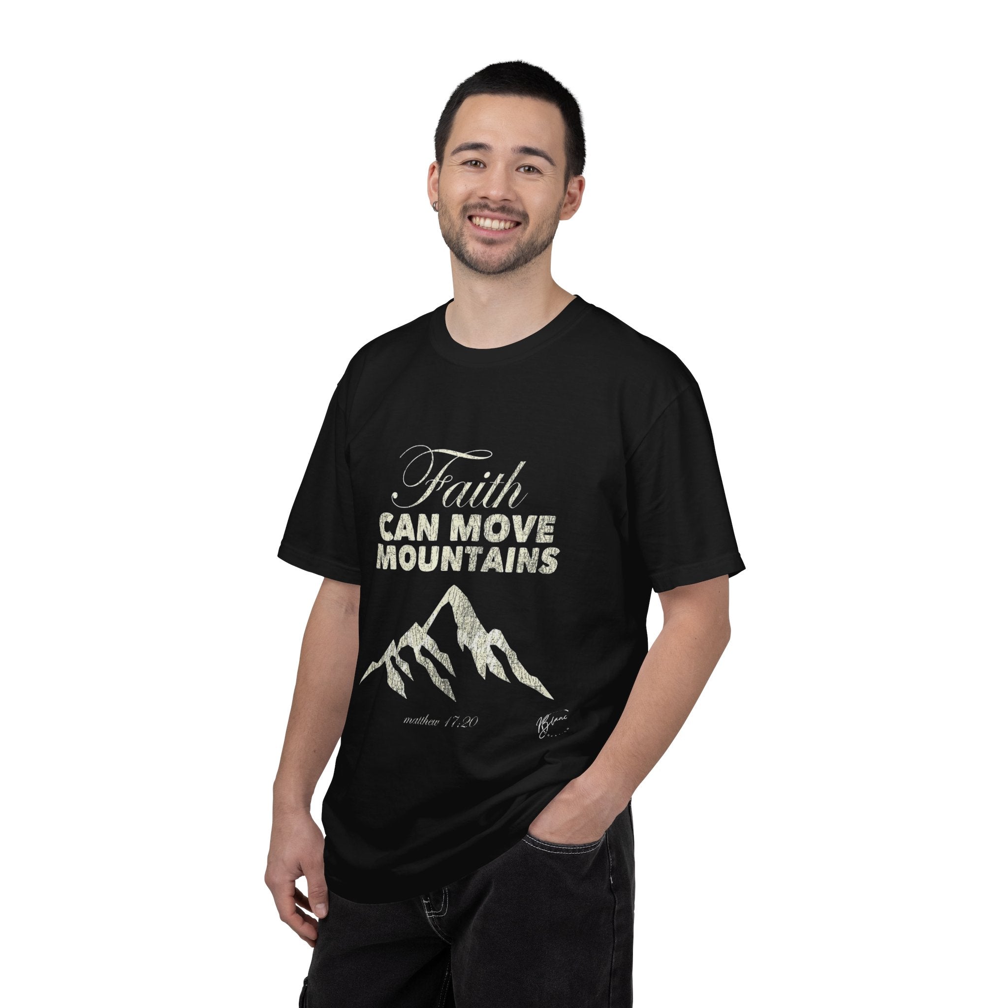 Faith Can Move Mountains T-Shirt — Inspirational Mountain Graphic Tee