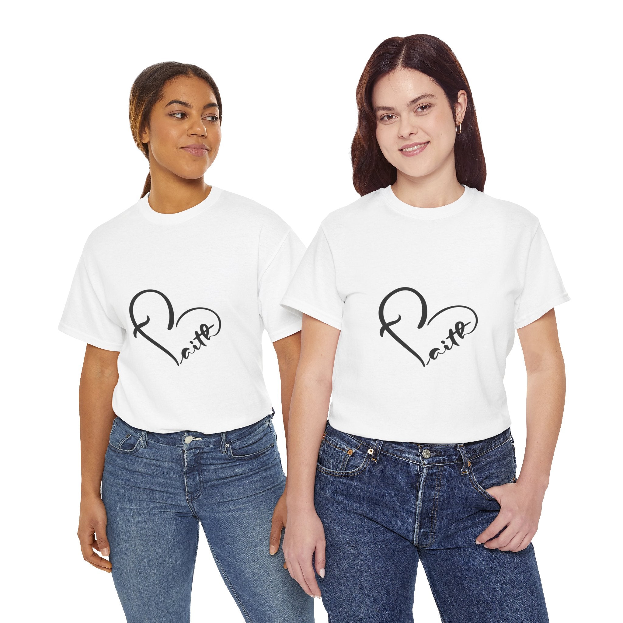 Unisex Heavy Cotton Tee - Stylish Heart Design for Love Enthusiasts