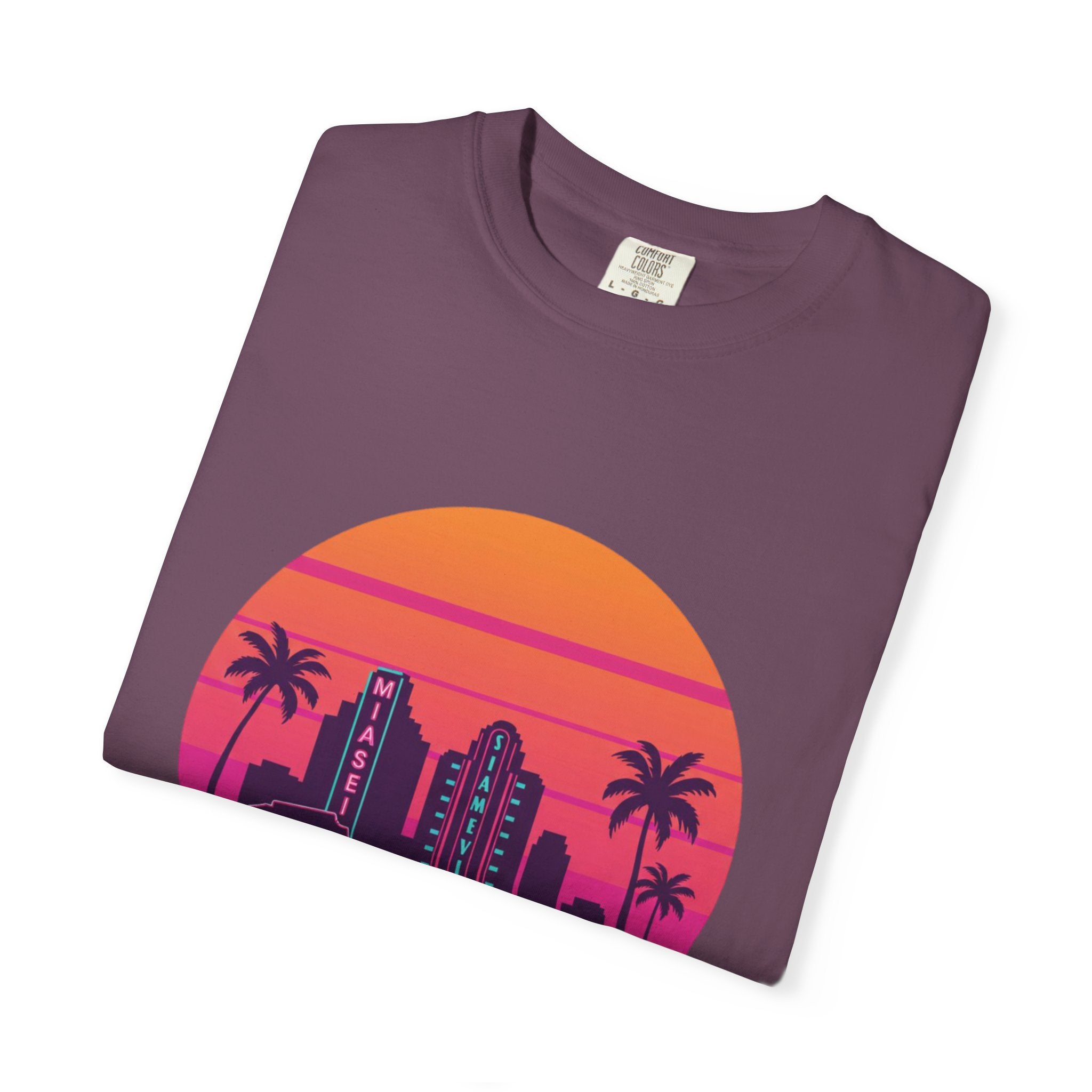 Miami Sunset Unisex T-shirt, Beachwear, Vacation Shirt, Summer Outfit, Travel Gift, Casual Streetwear