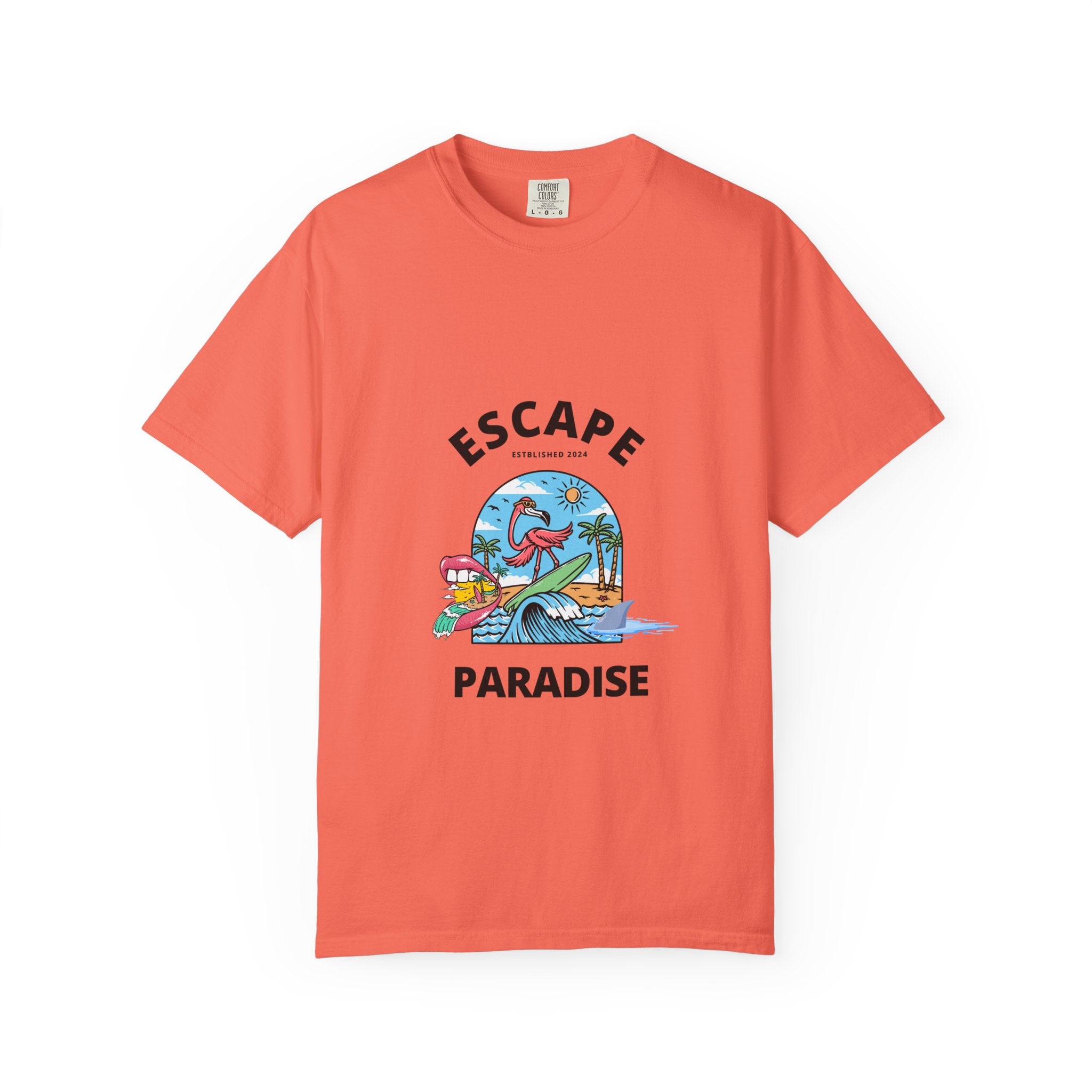 Escape Paradise Unisex Garment-Dyed T-shirt | Tropical Vibes Tee for Beach Lovers