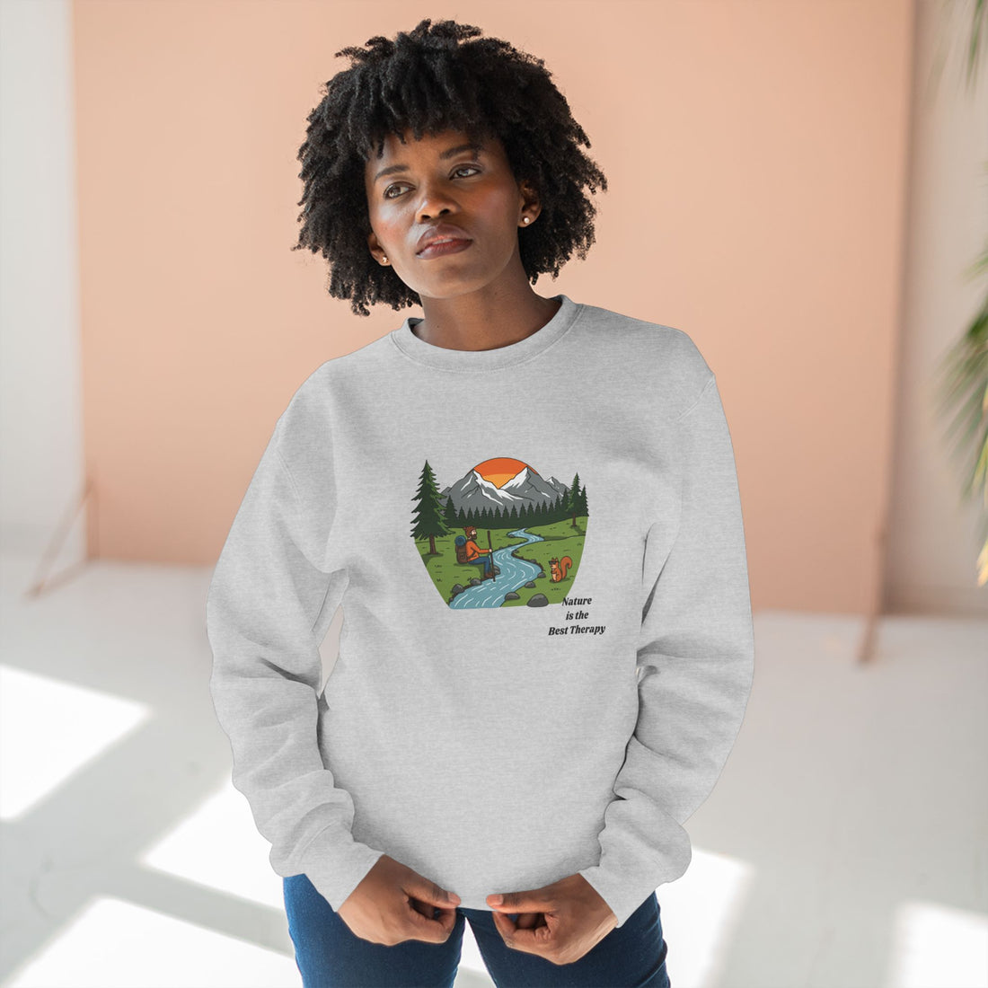 Nature Therapy Unisex Crewneck Sweatshirt | Cozy Outdoor Vibes