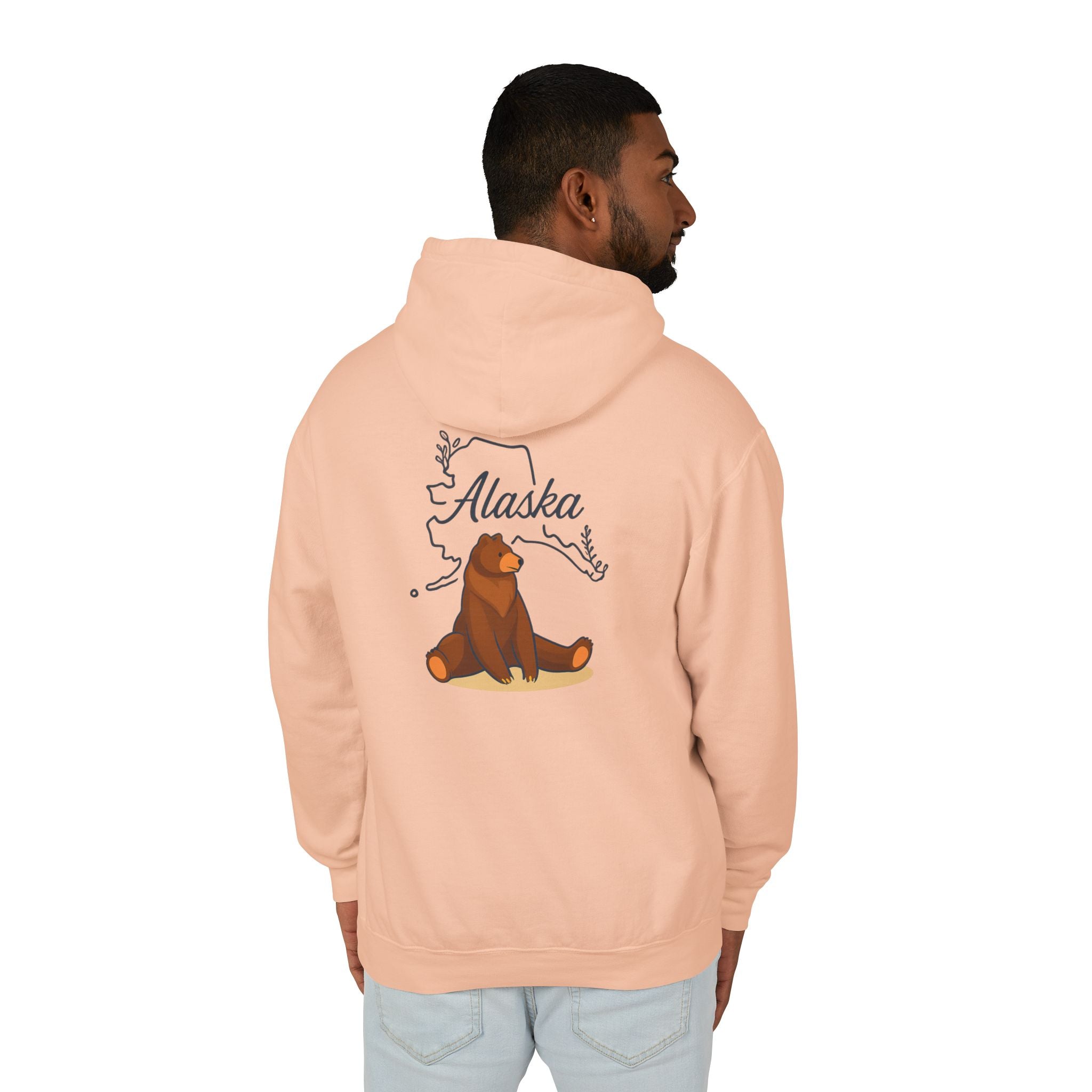 Alaska Bear Hoodie - Unisex Lightweight Sweatshirt, Nature Lover Gift, Cozy Travel Apparel, Outdoor Adventure Clothing, Alaska State Pride
