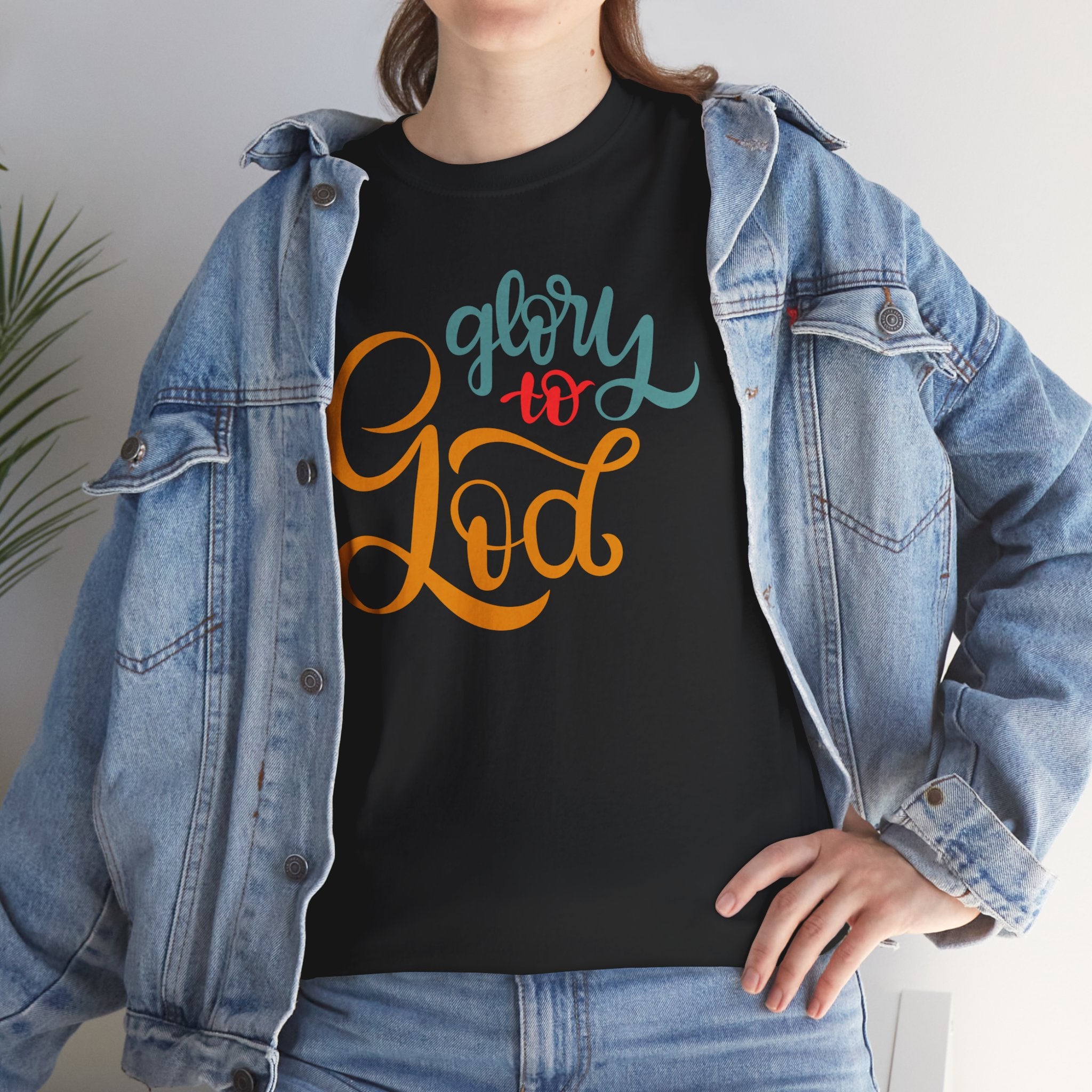 Unisex Heavy Cotton Tee - Glory to God Printed T-Shirt - Comfortable Casual Wear Tee - Unique Graphic Tee - Gift