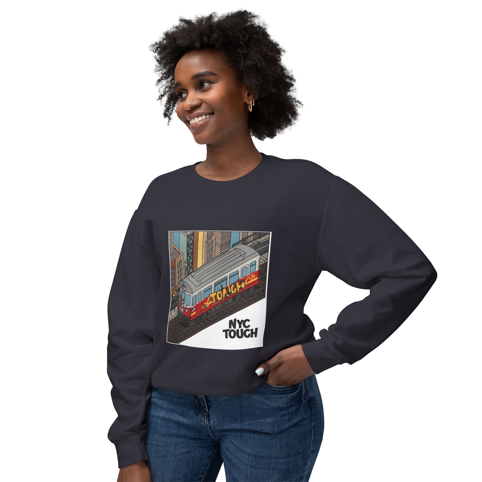NYC Touch Unisex Lightweight Crewneck sweatshirt sleeve print for unisex
