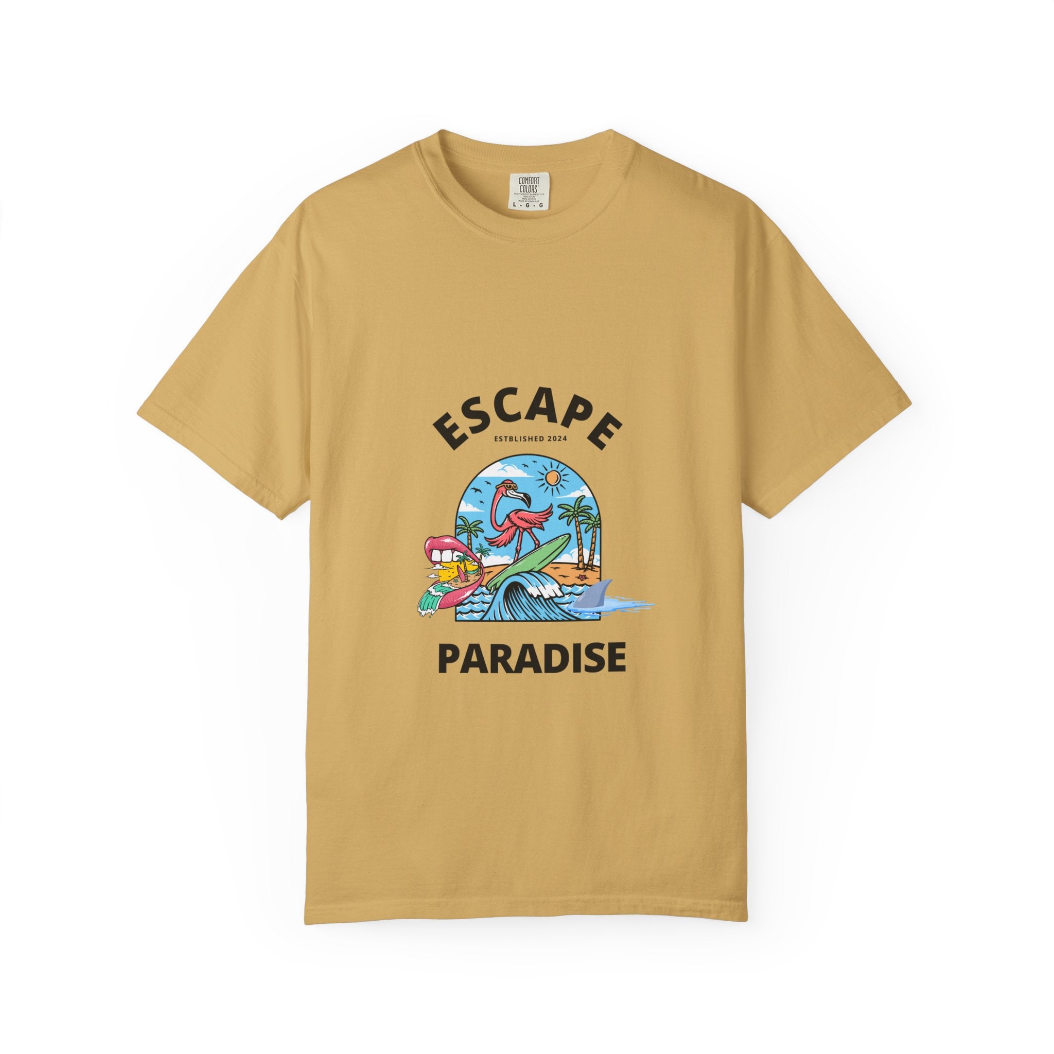 Escape Paradise Unisex Garment-Dyed T-shirt | Tropical Vibes Tee for Beach Lovers