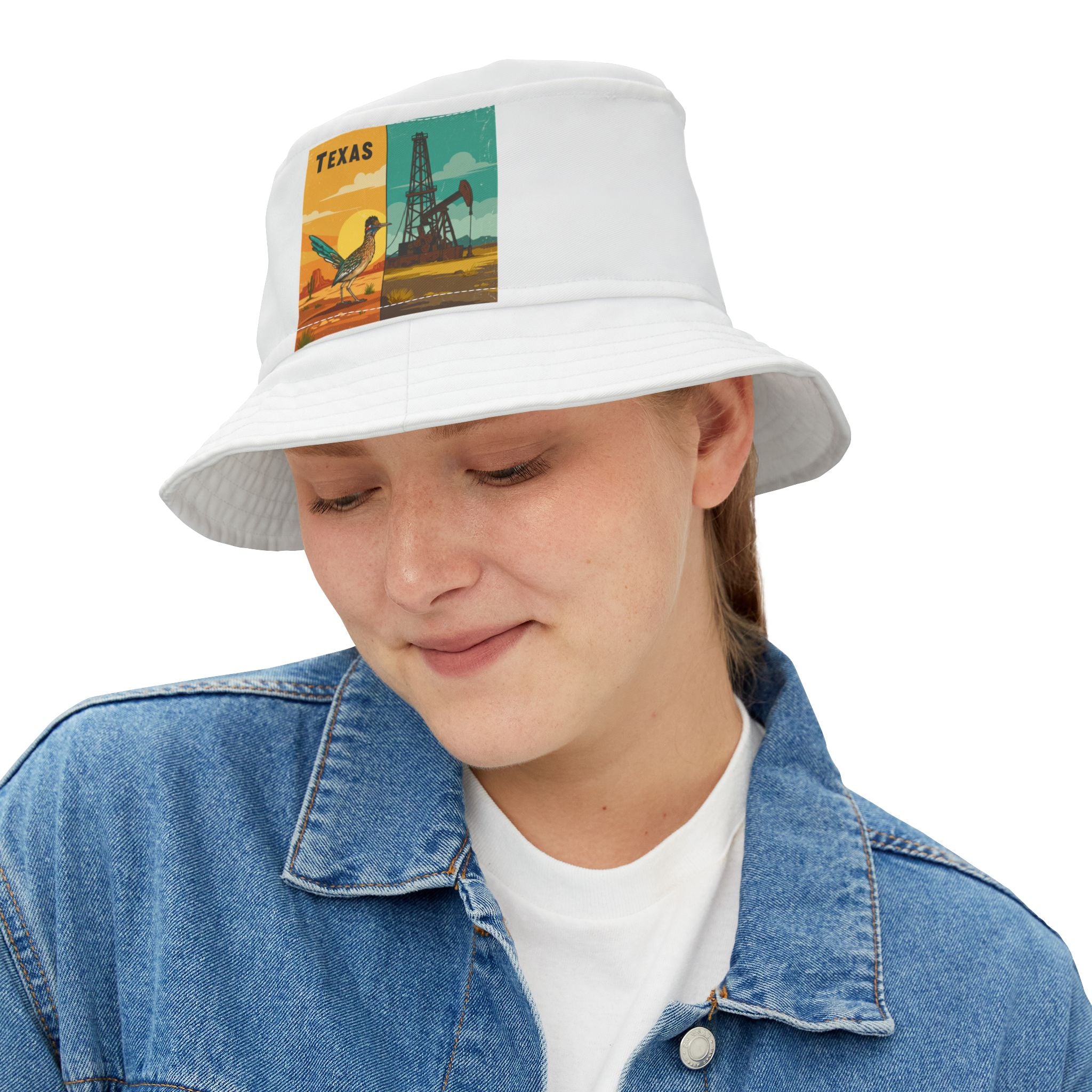 Vintage Texas Bucket Hat - Retro Oil Field Design perfect for outdoor tour