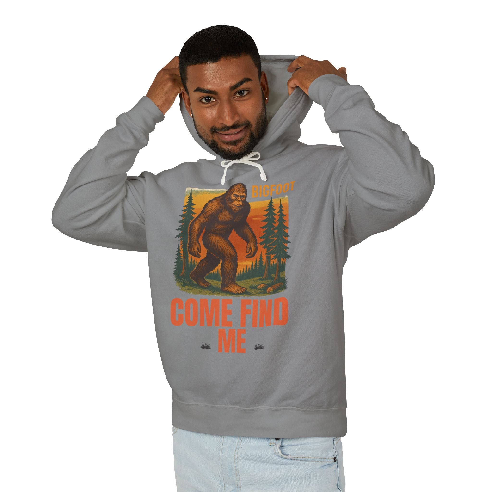 Bigfoot Adventure Lightweight Hoodie, Cozy Sweatshirt for Nature Lovers, Perfect Gift for Outdoor Enthusiasts, Camping, Hiking, Adventure