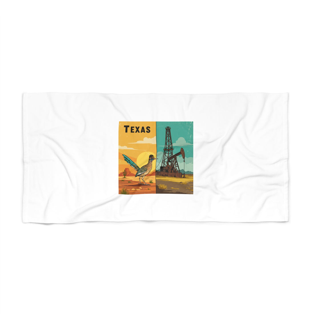 Texas Vintage-Inspired Beach Towel - Colorful Design for Summer Fun