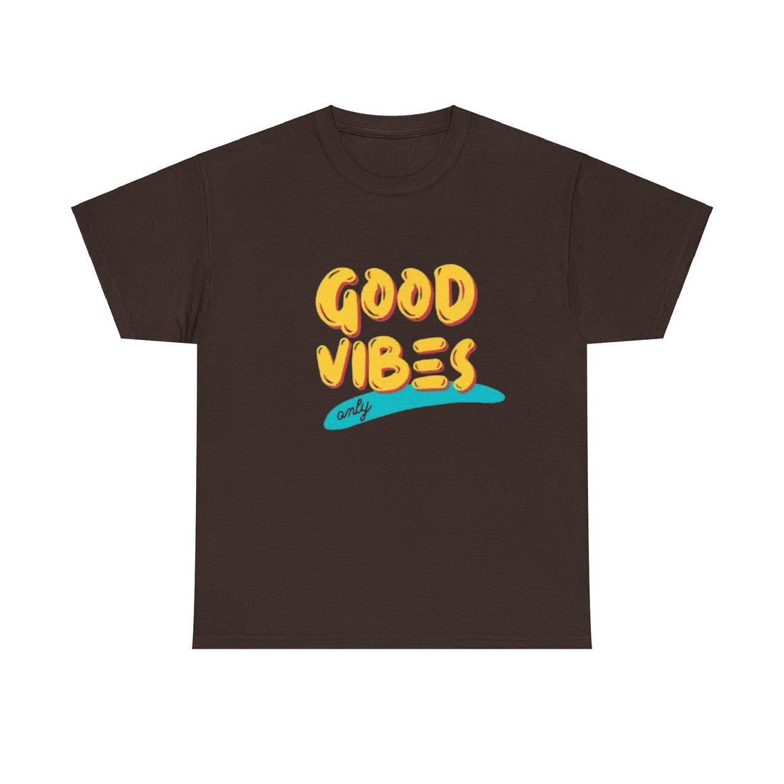 Unisex Heavy Cotton Tee - Good Vibes Only Printed T-Shirt .