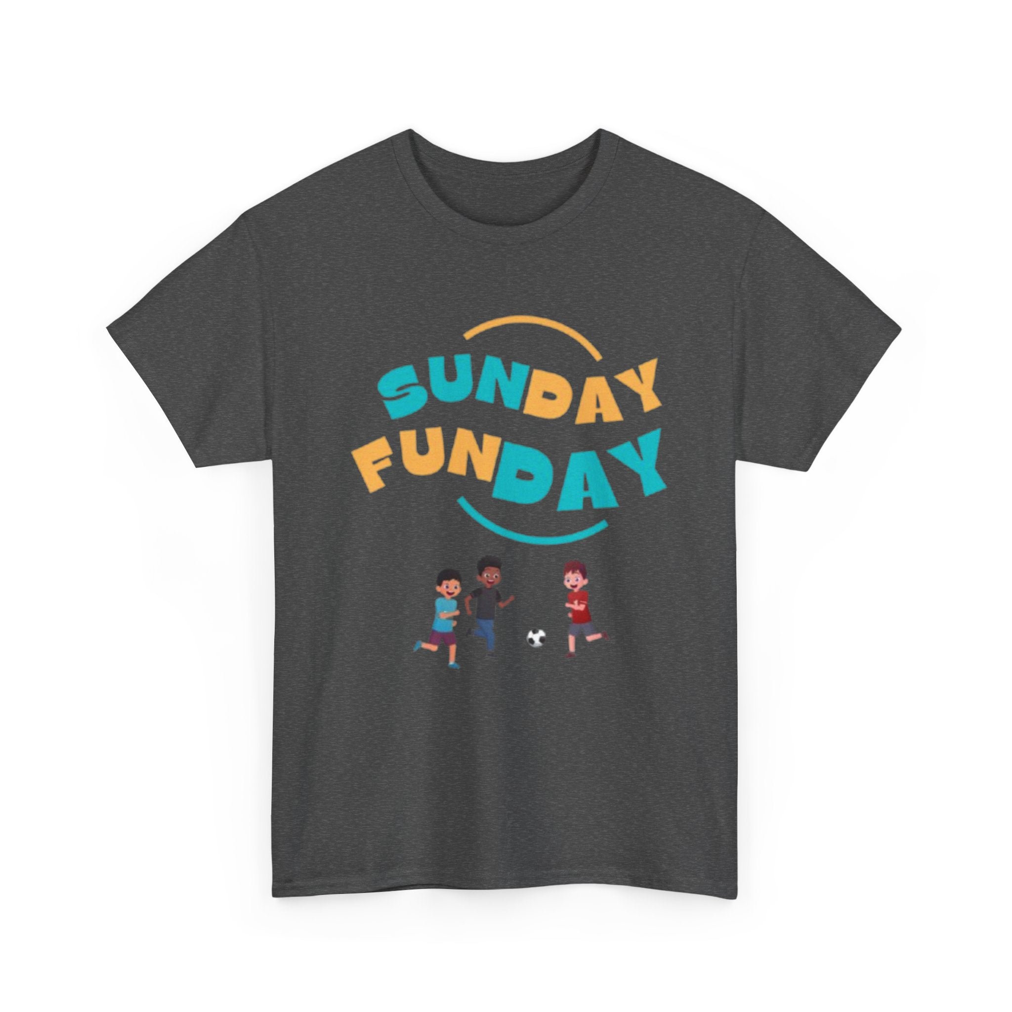 Unisex Heavy Cotton Tee - Sunday Funday Printed T-Shirt - Comfortable Casual Wear Tee - Unique Graphic Tee - Gift