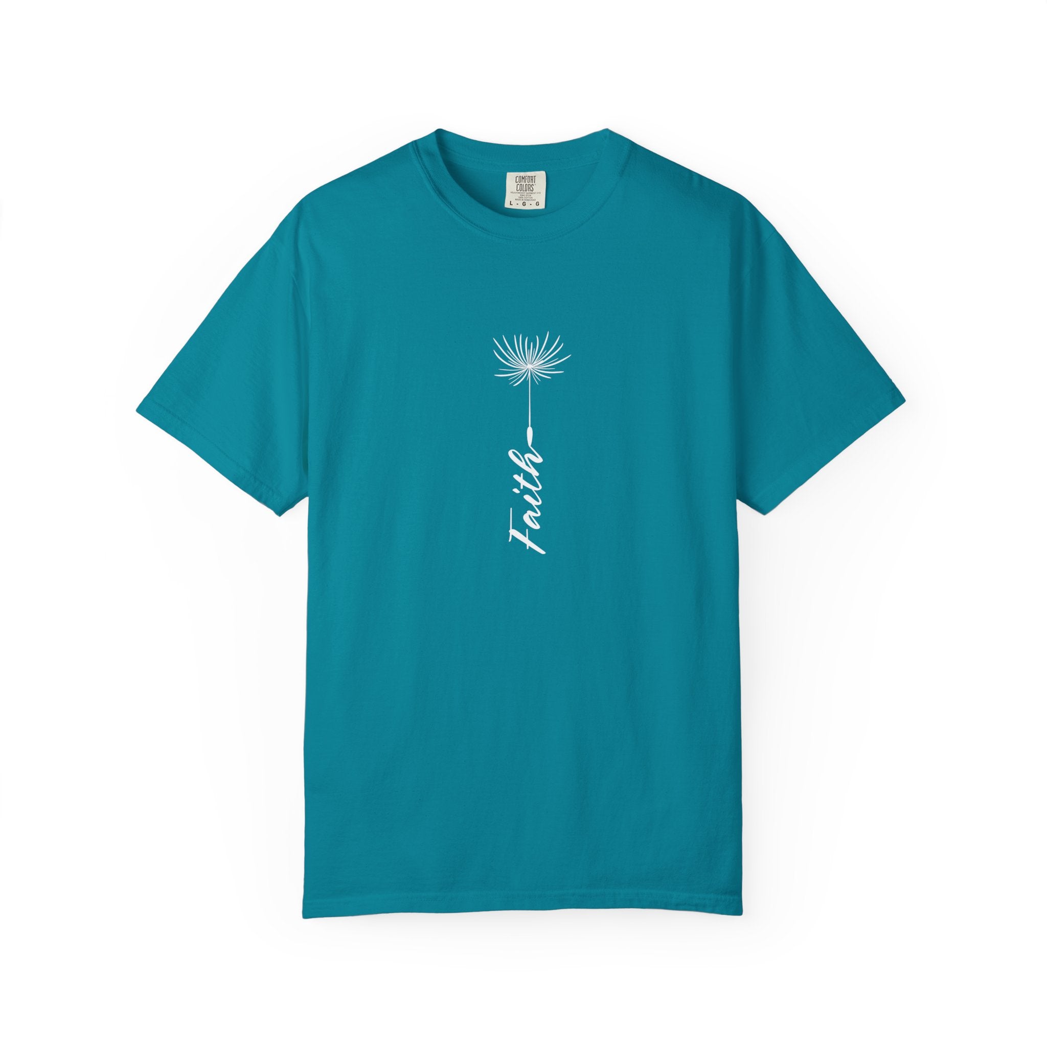 Faith Unisex Garment-Dyed T-Shirt - Inspirational Teal Tee for Everyday Wear