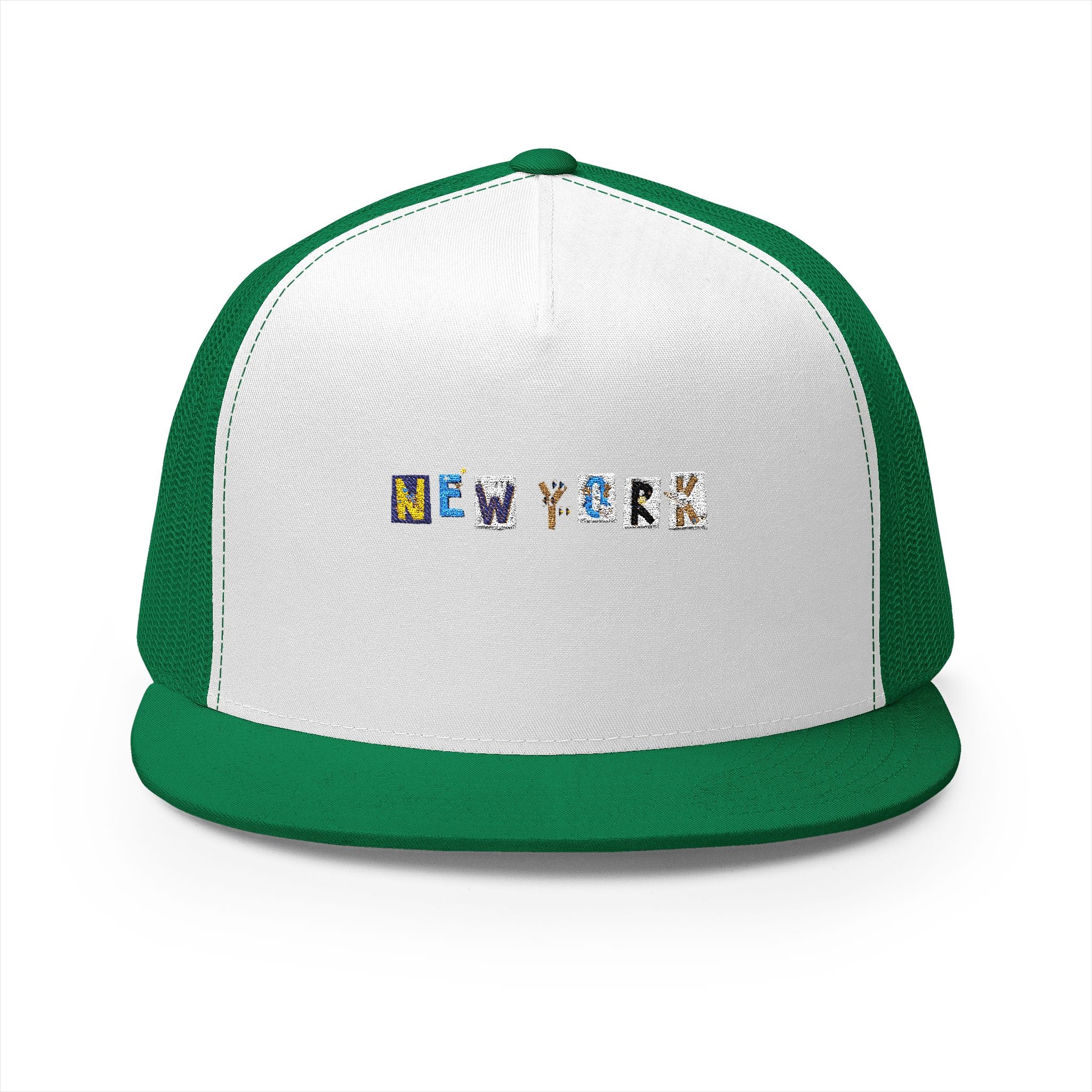 Embroidered New York 5 Panel Trucker Cap - Casual Style for City Lovers