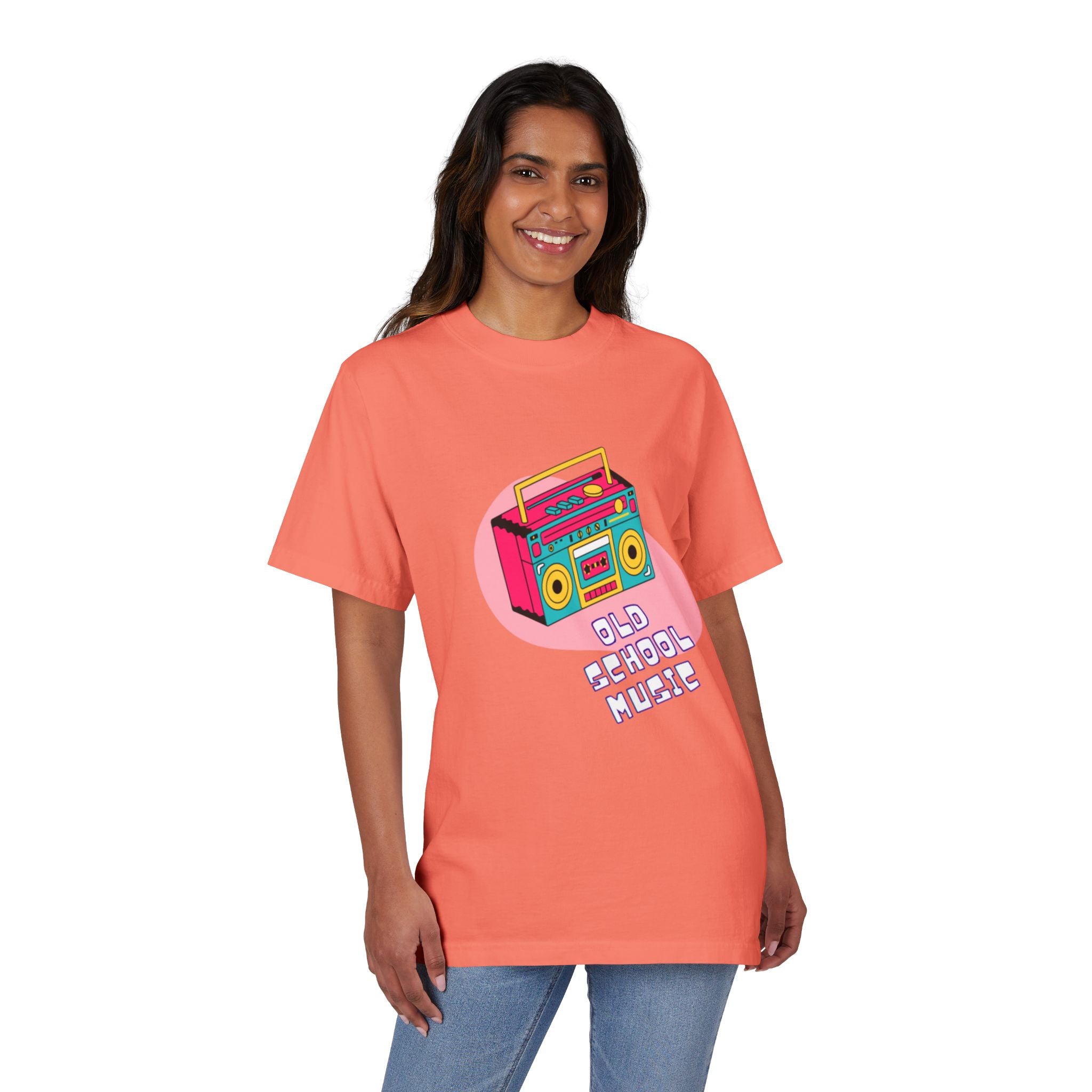Old School Music Graphic T-Shirt - Retro Boombox Design