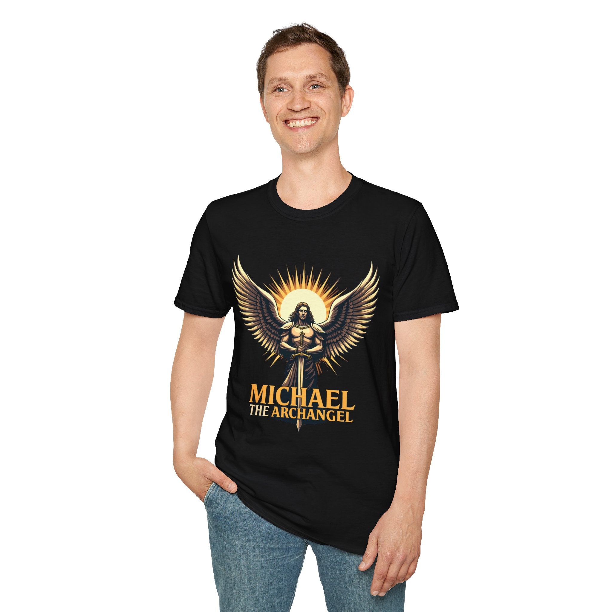 Archangel Michael Unisex Softstyle T-Shirt - Inspirational Divine Design