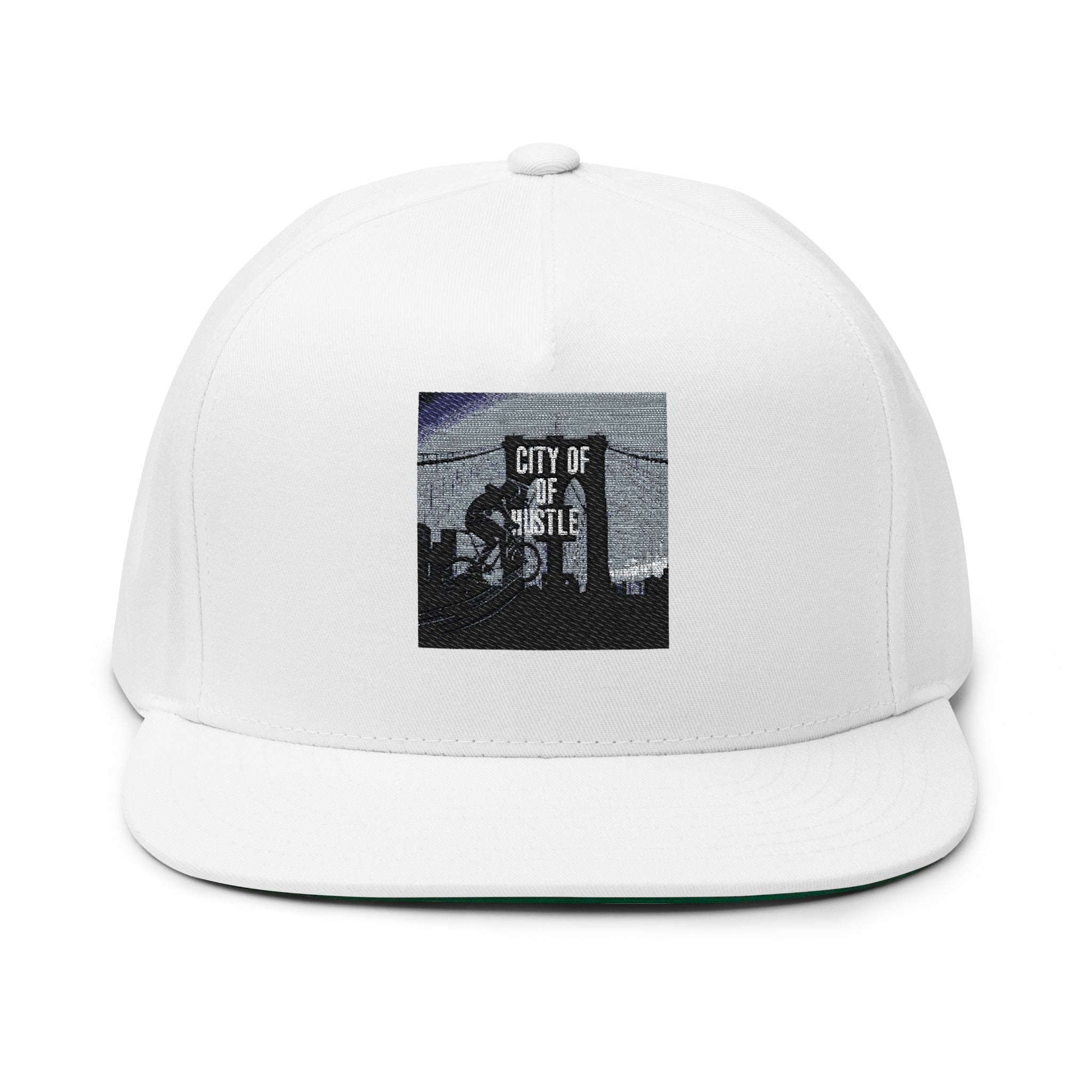 Flat Bill Cap — Embroidered Flat-Brim Hat