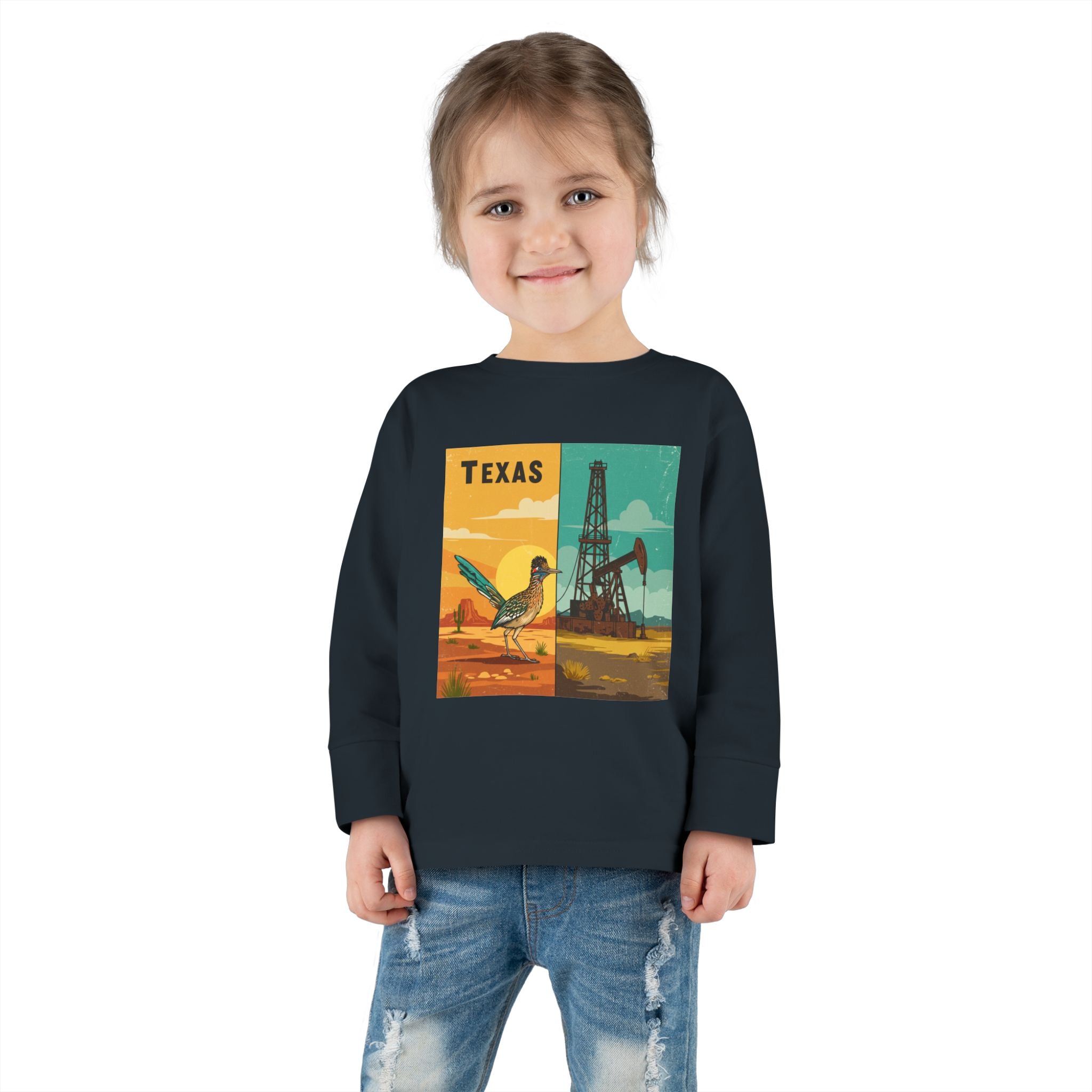Texas Vintage Toddler Long Sleeve Tee - Cute Kids Apparel