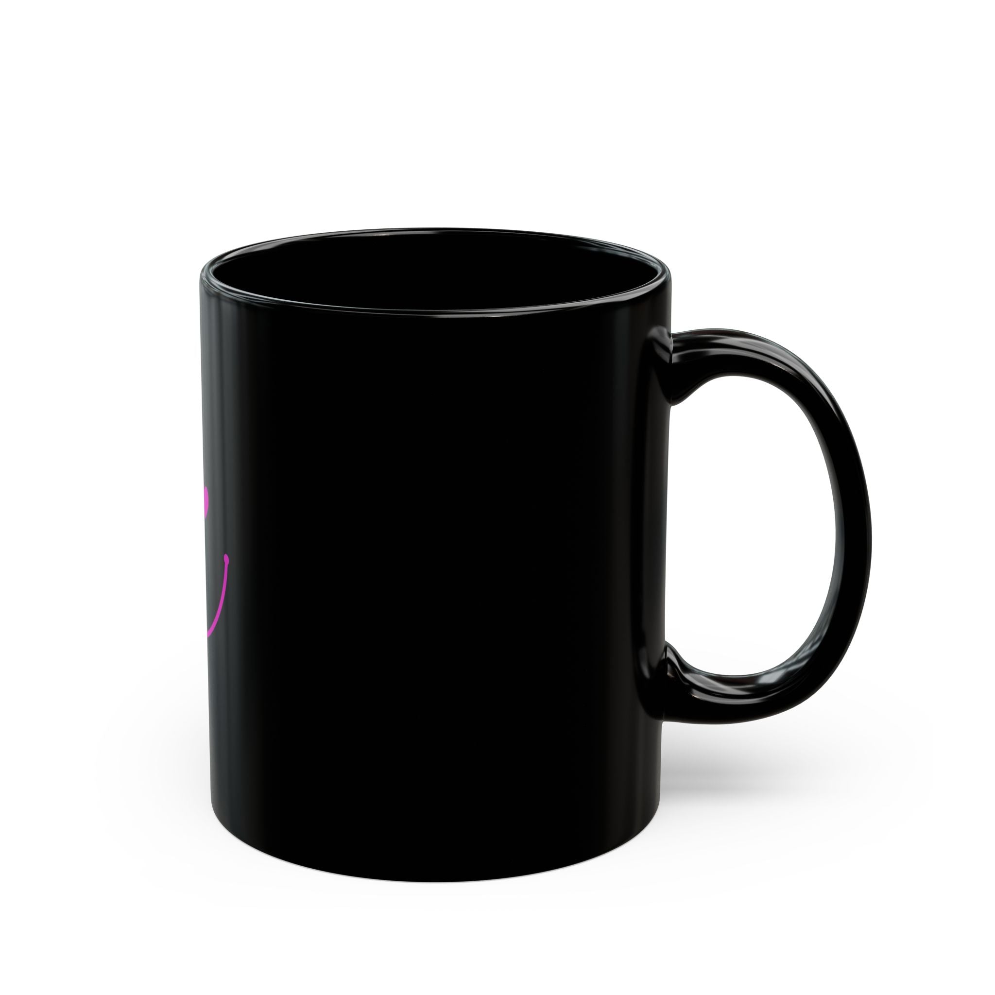 Smiley Face Black Mug - 11oz & 15oz - Perfect Gift for Friends and Family