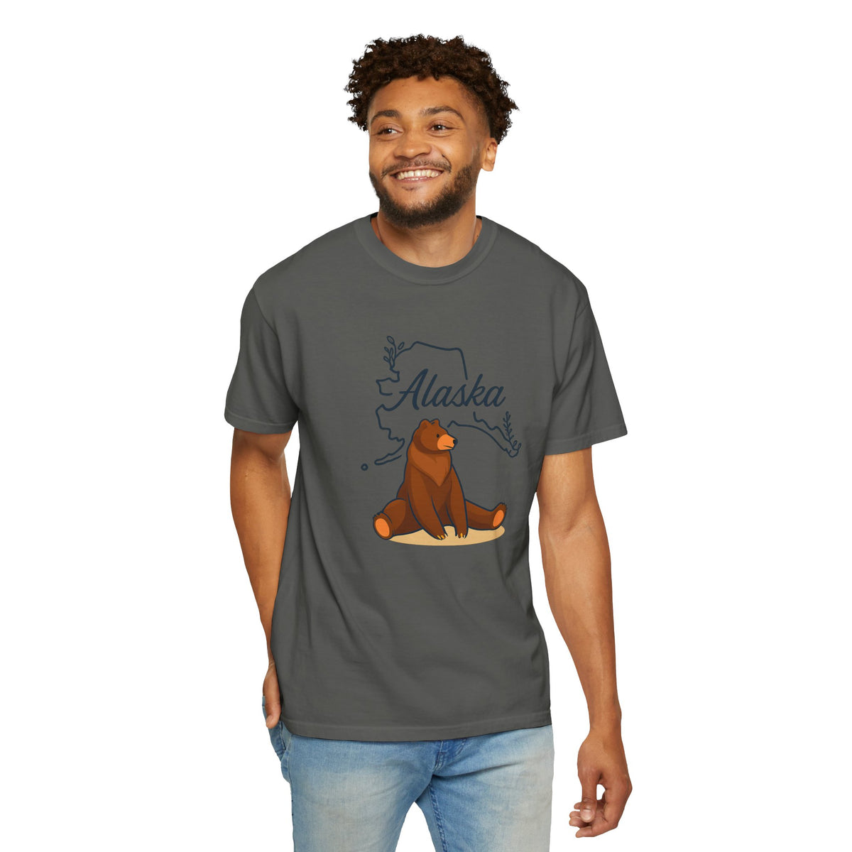 Alaska Bear Graphic Tee, Unisex Nature Shirt, Travel Souvenir T-Shirt, Gift for Outdoors Lovers, Casual Wear, Eco-Friendly Apparel