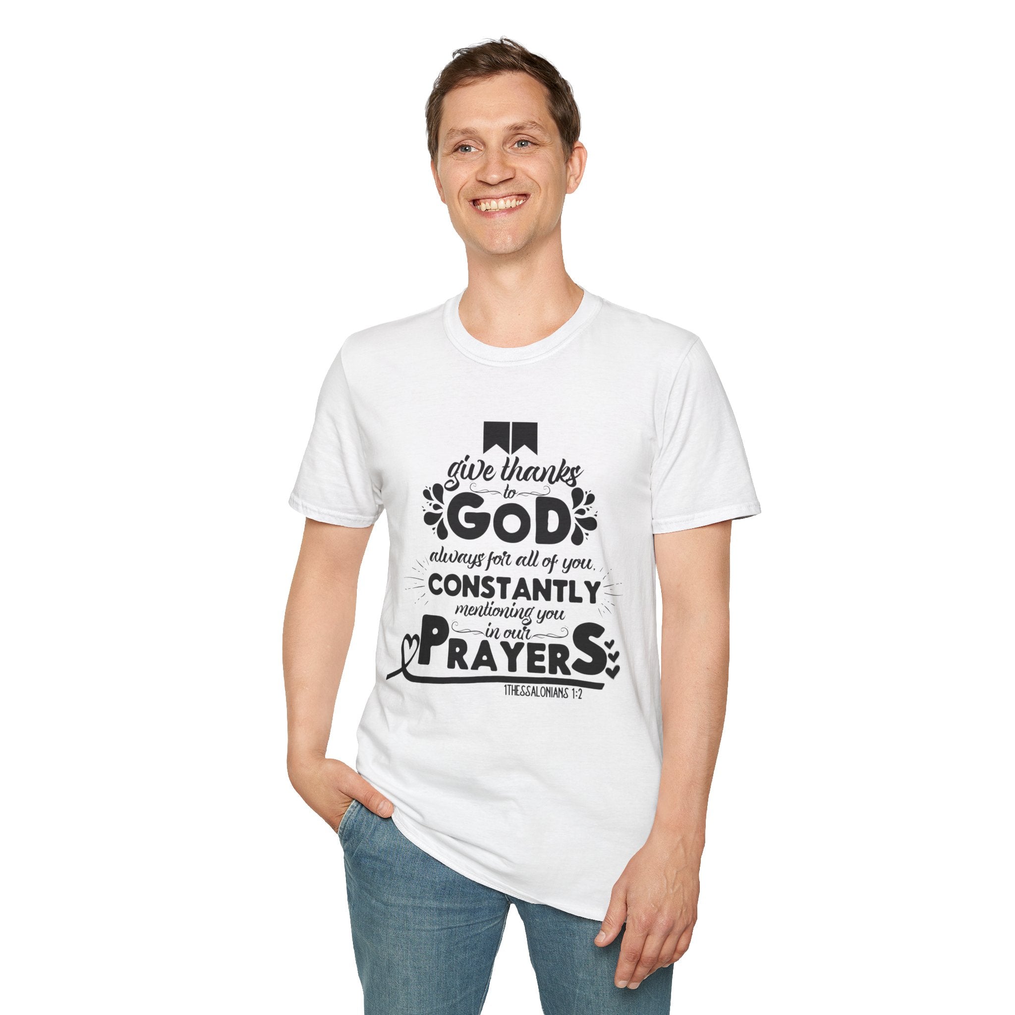 Unisex Softstyle T-Shirt – God Constantly Prayers Graphic Tee, Faith .
