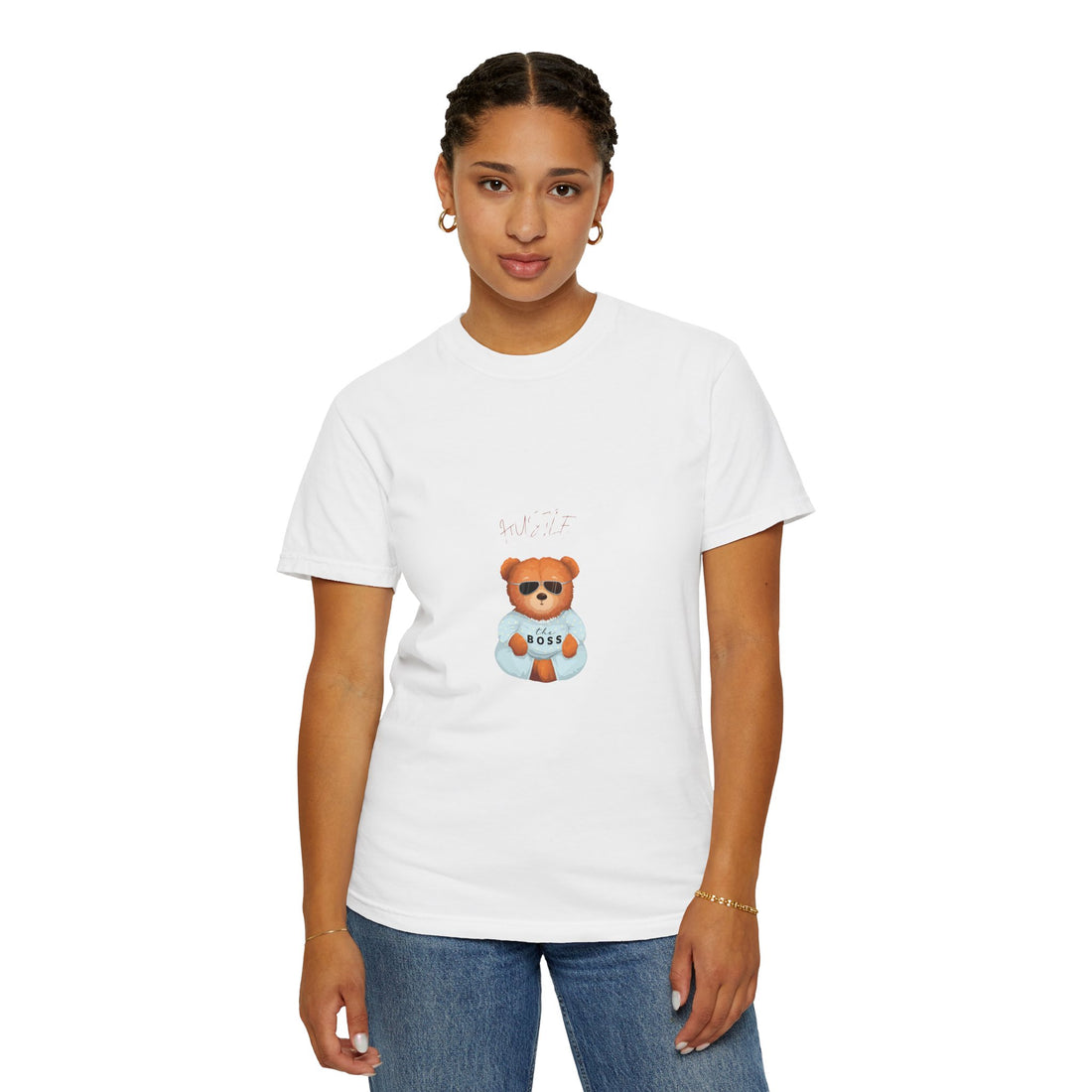 Boss Bear Unisex Garment-Dyed T-Shirt - Cute Casual Tee for Trendsetters