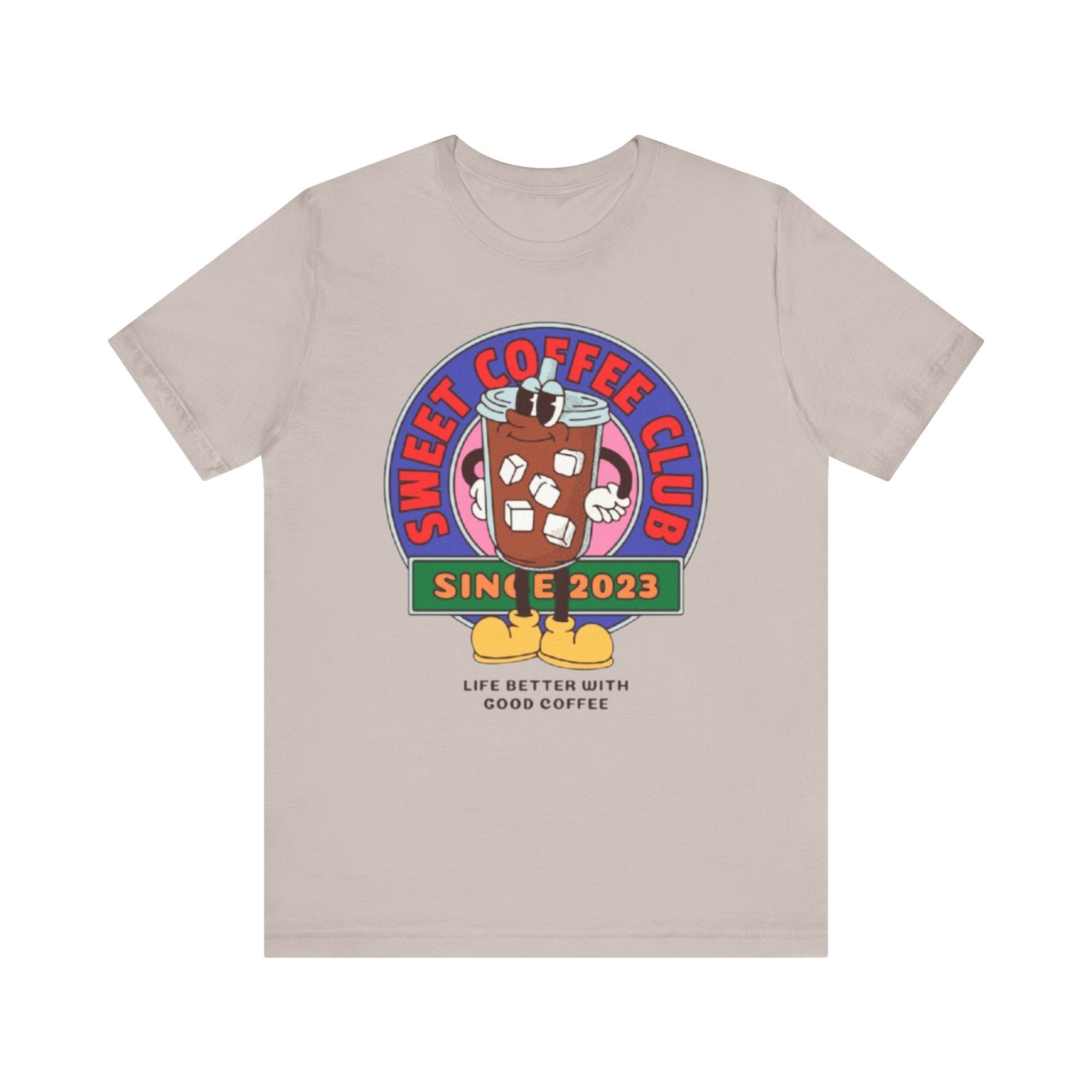 Unisex Graphic Tee - Sunset Coffee Club Printed Tee - Eco-Friendly Cas