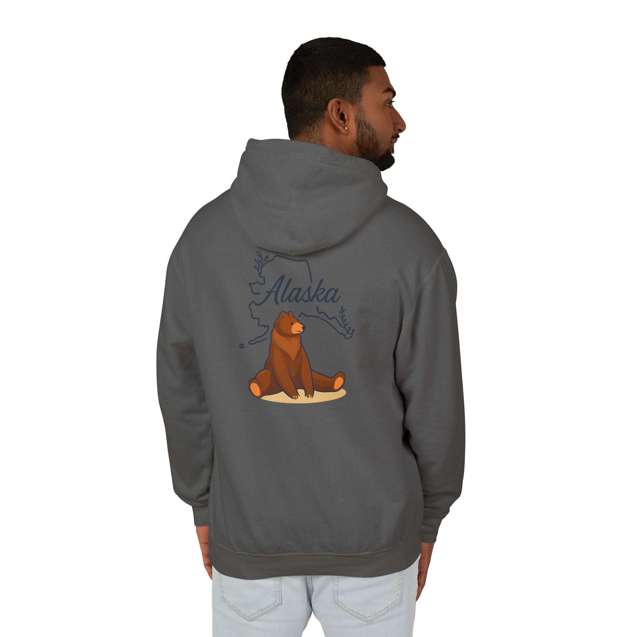 Alaska Bear Hoodie - Unisex Lightweight Sweatshirt, Nature Lover Gift, Cozy Travel Apparel, Outdoor Adventure Clothing, Alaska State Pride
