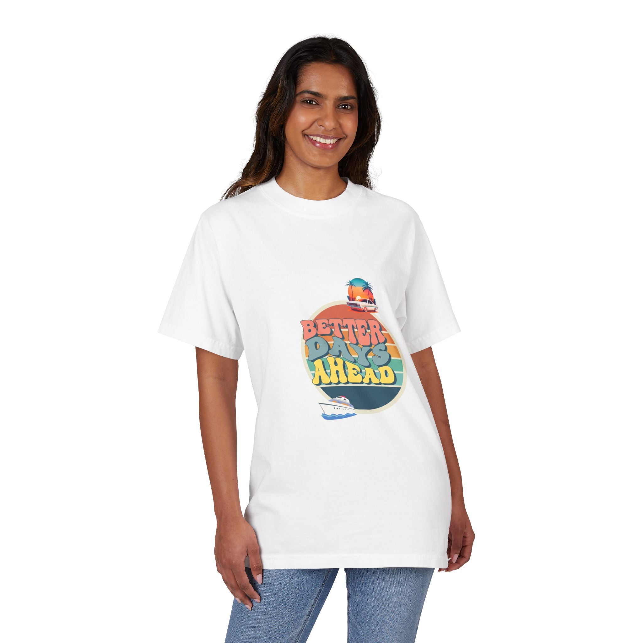 Better Days Ahead Unisex Garment-Dyed Drop-Shoulder T-Shirt