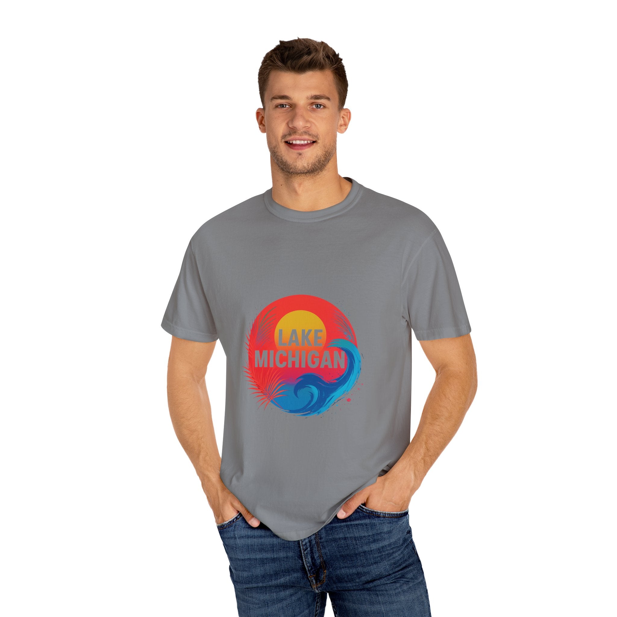Lake Michigan Graphic T-Shirt, Unisex Summer Tee, Casual Beachwear, Great for Vacations, Lakeside Living, Gift for Travelers