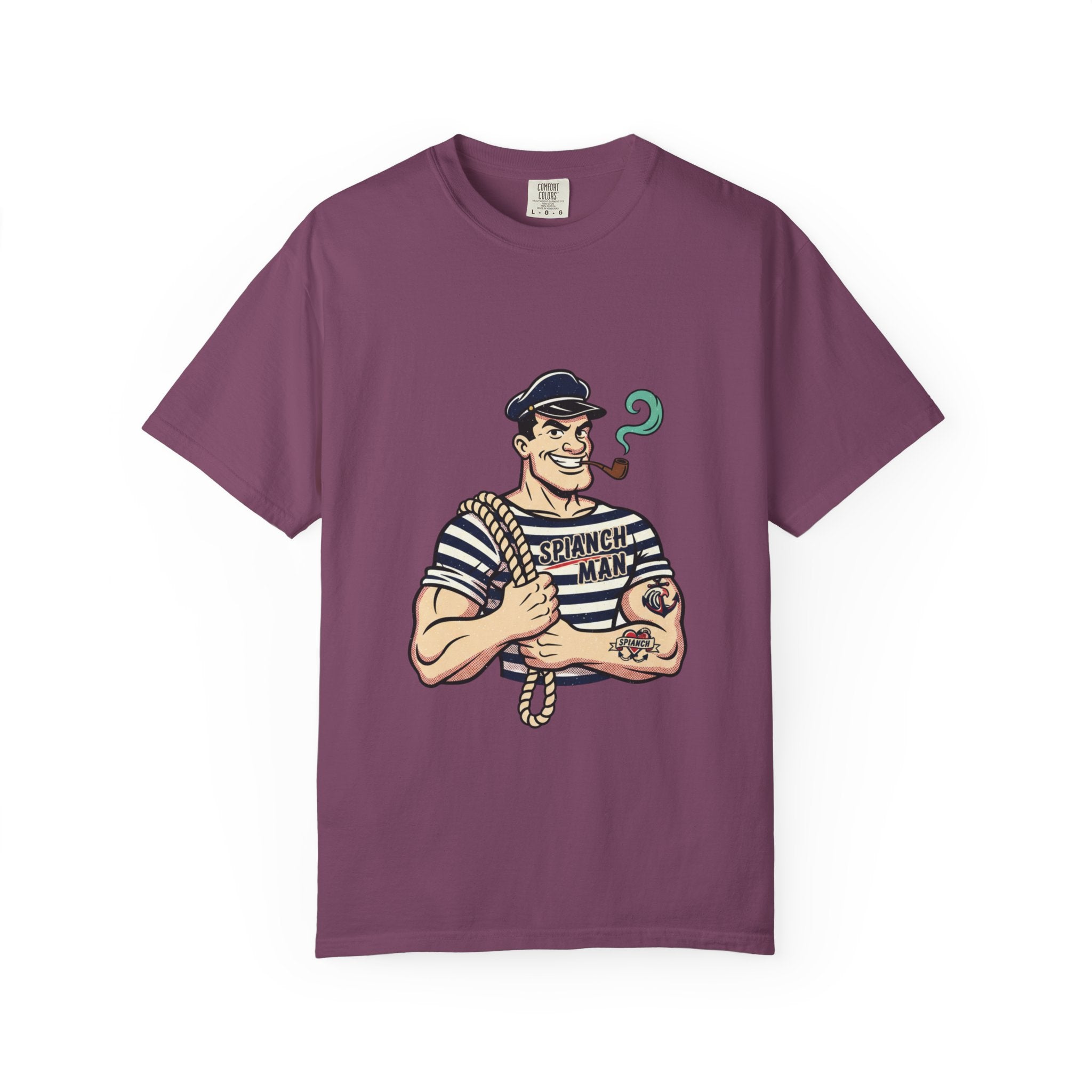 Vintage Sailor Cartoon with Pipe T-shirt | Seafarer Graphic Tee