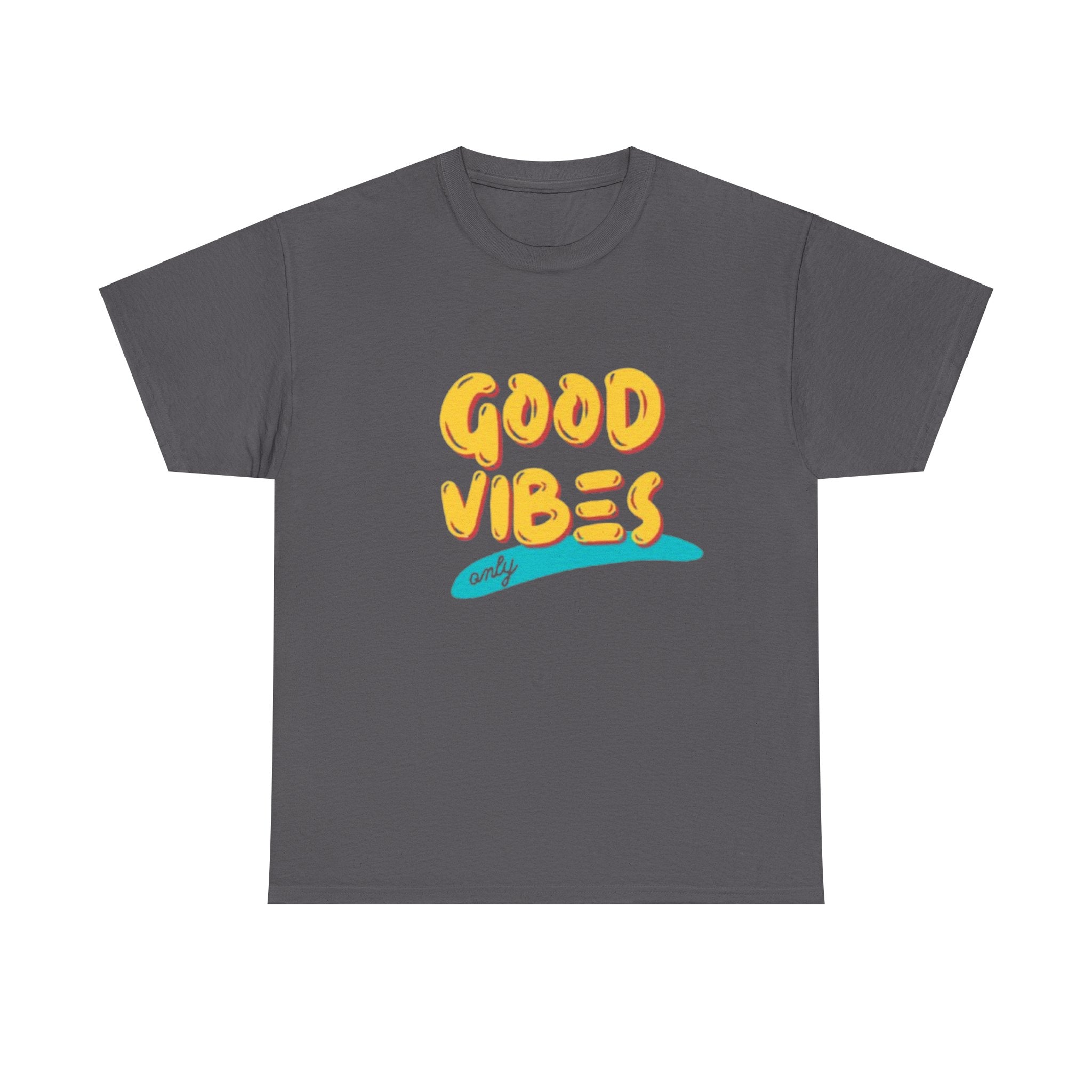 Unisex Heavy Cotton Tee - Good Vibes Only Printed T-Shirt .