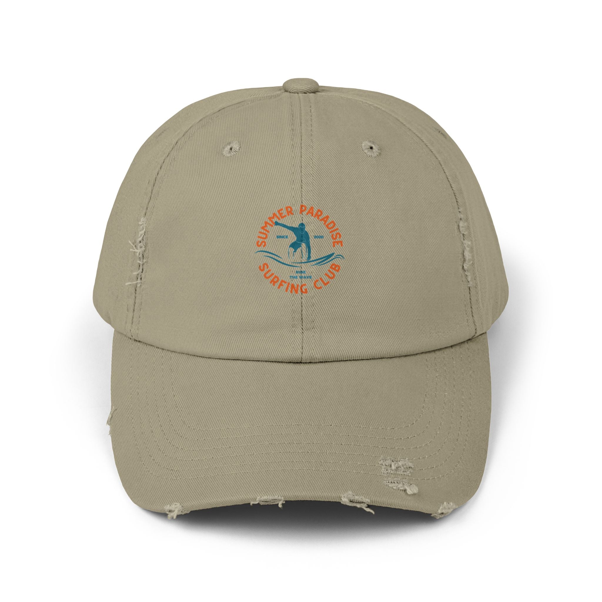 Unisex Distressed Surf Club Cap, Beach Hat, Casual Headwear.