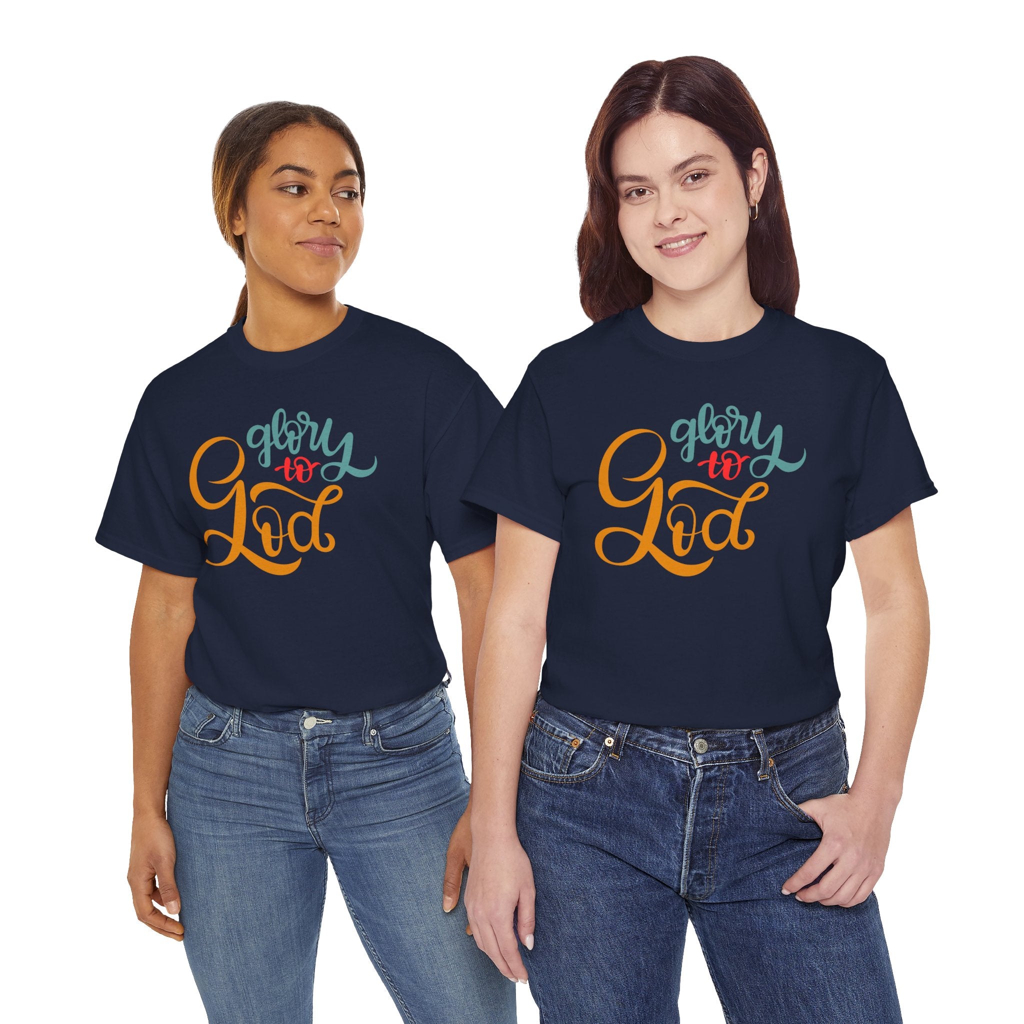 Unisex Heavy Cotton Tee - Glory to God Printed T-Shirt - Comfortable Casual Wear Tee - Unique Graphic Tee - Gift