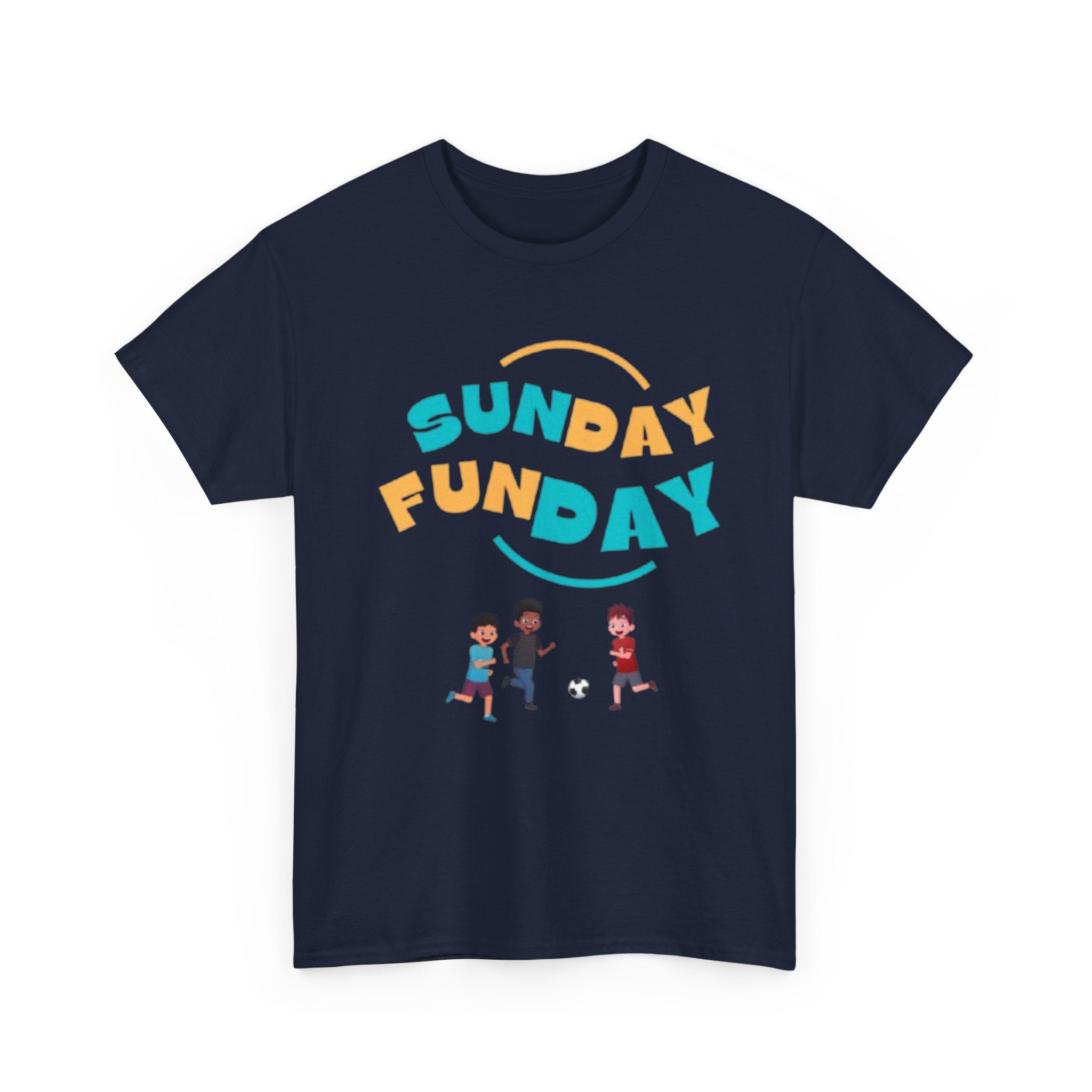 Unisex Heavy Cotton Tee - Sunday Funday Printed T-Shirt - Comfortable Casual Wear Tee - Unique Graphic Tee - Gift