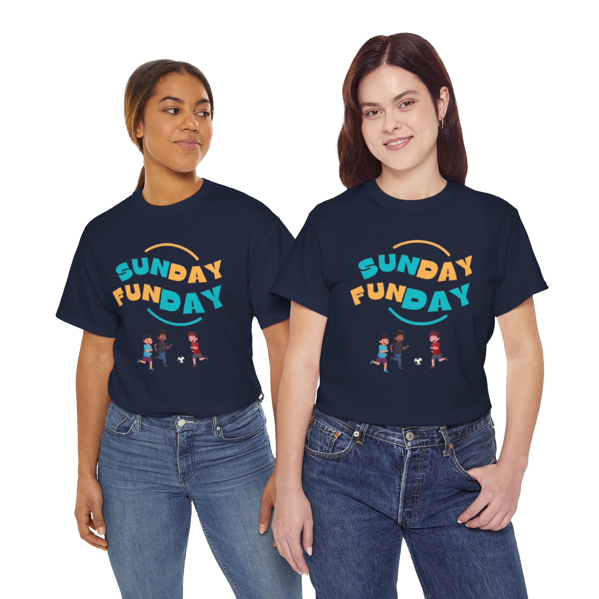 Unisex Heavy Cotton Tee - Sunday Funday Printed T-Shirt - Comfortable Casual Wear Tee - Unique Graphic Tee - Gift