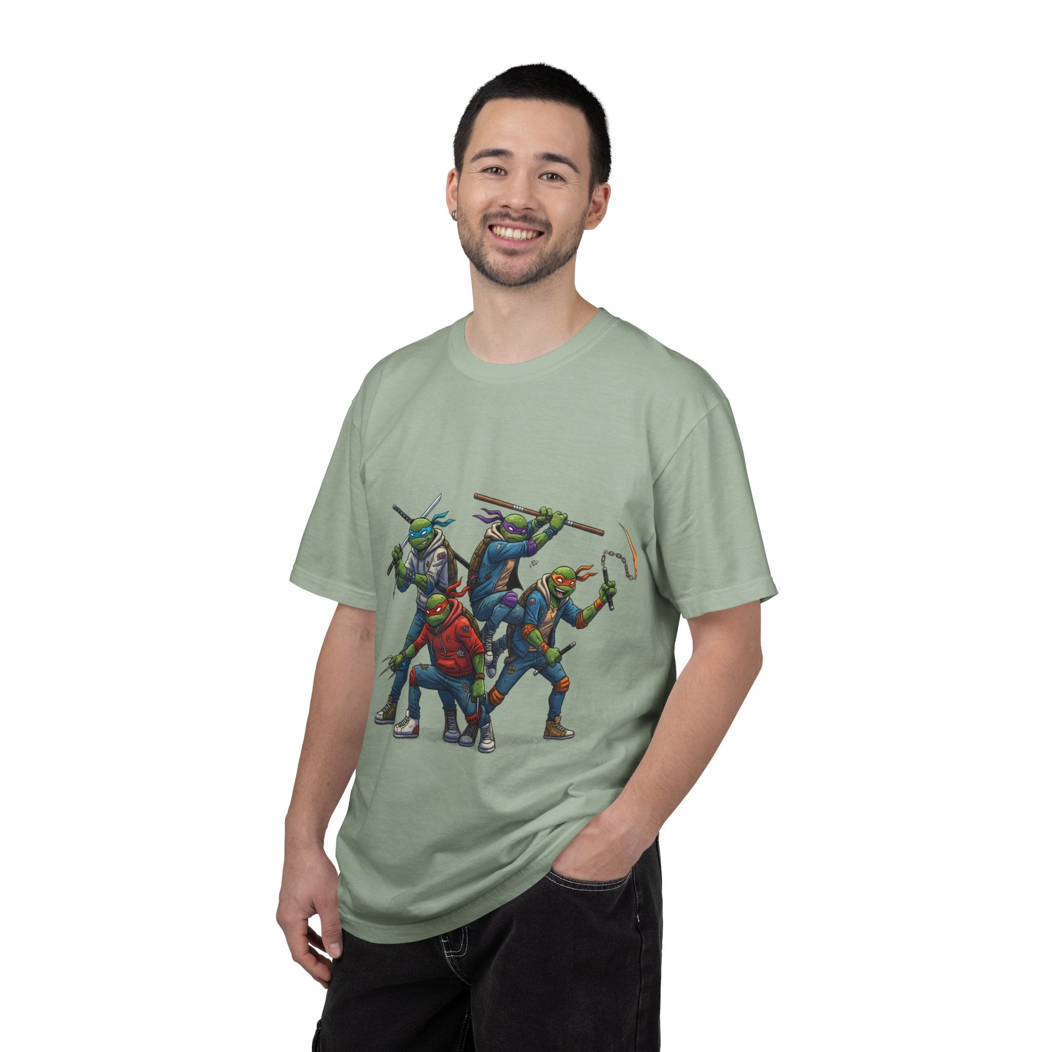 Ninja Turtle Trio T-Shirt | Retro Comic Heroes, Action Pose