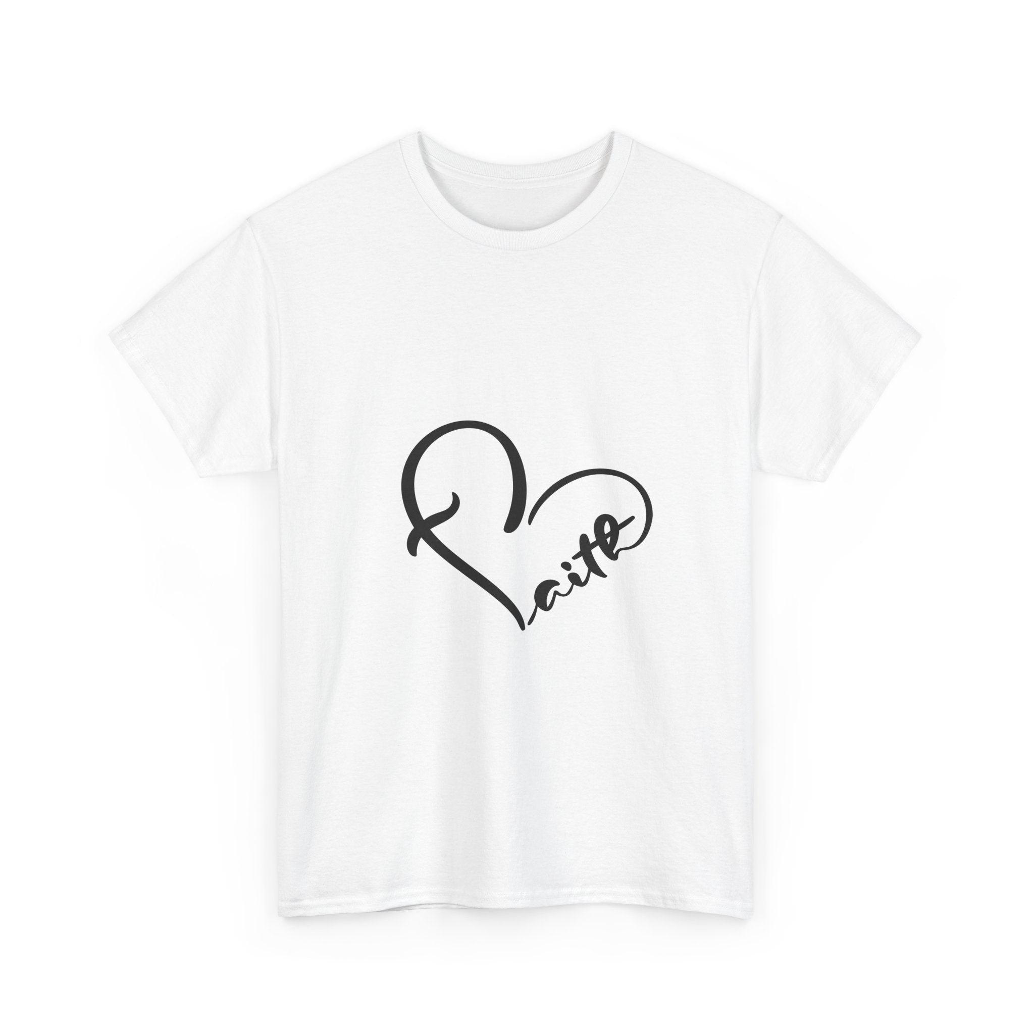 Unisex Heavy Cotton Tee - Stylish Heart Design for Love Enthusiasts