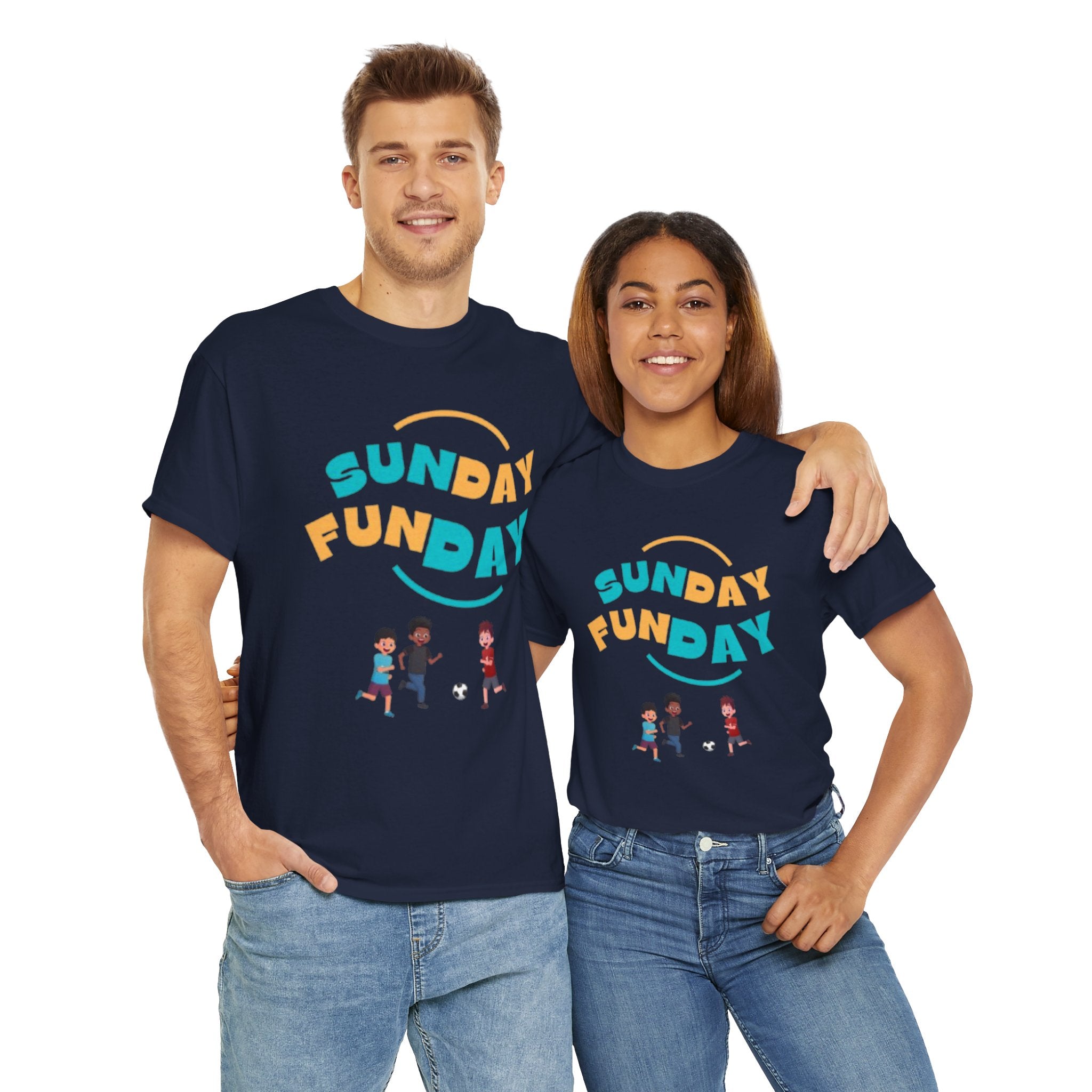 Unisex Heavy Cotton Tee - Sunday Funday Printed T-Shirt - Comfortable Casual Wear Tee - Unique Graphic Tee - Gift