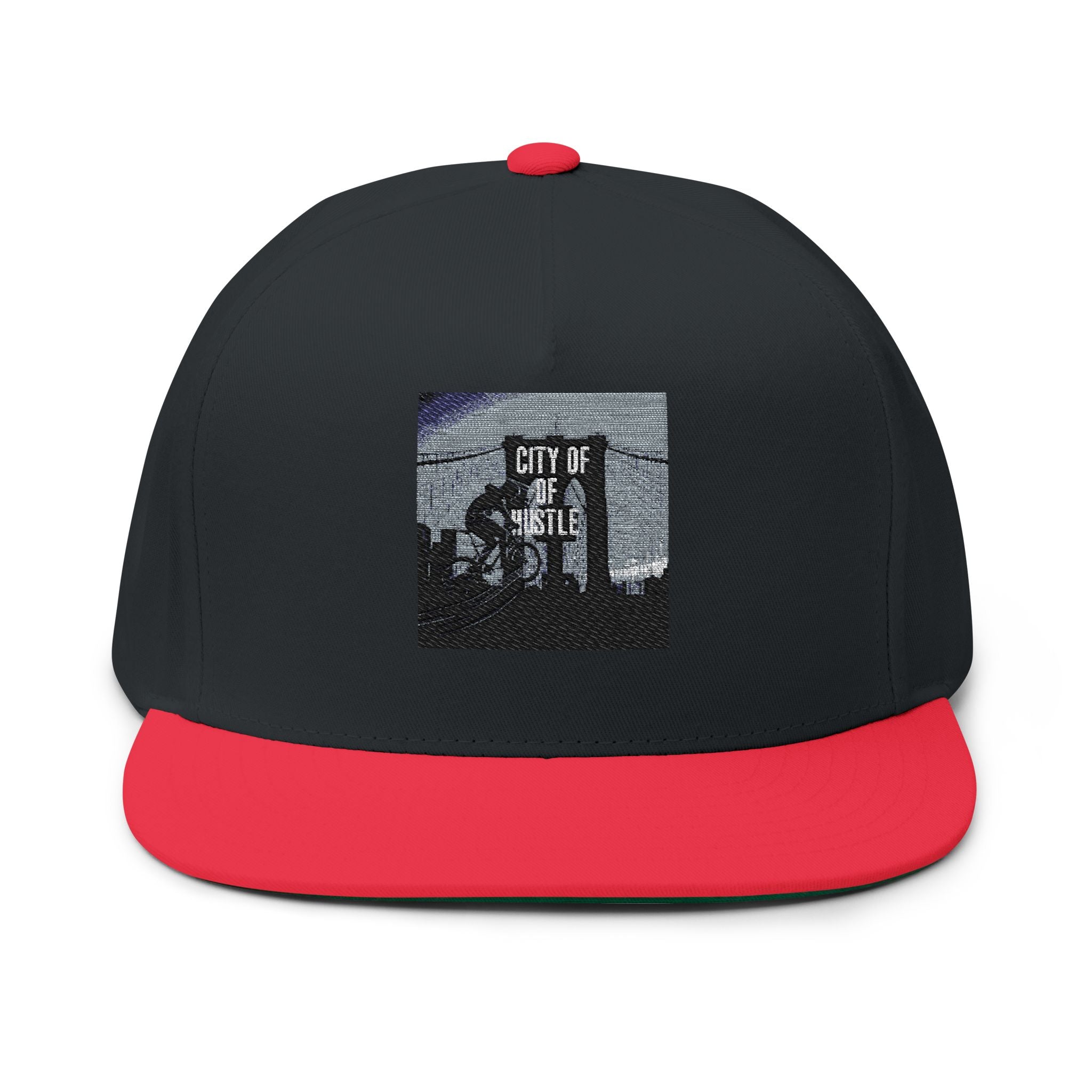 Flat Bill Cap — Embroidered Flat-Brim Hat