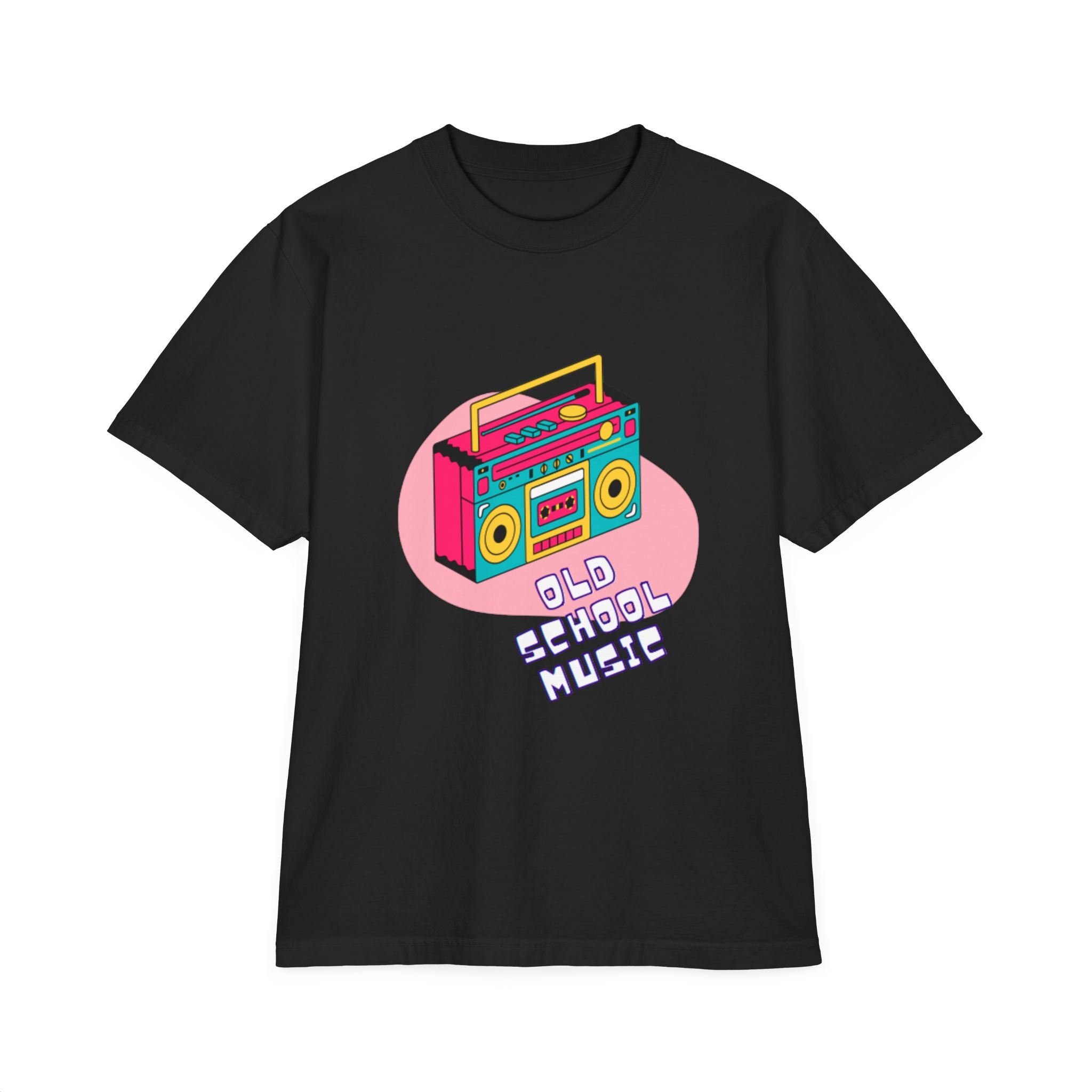 Old School Music Graphic T-Shirt - Retro Boombox Design