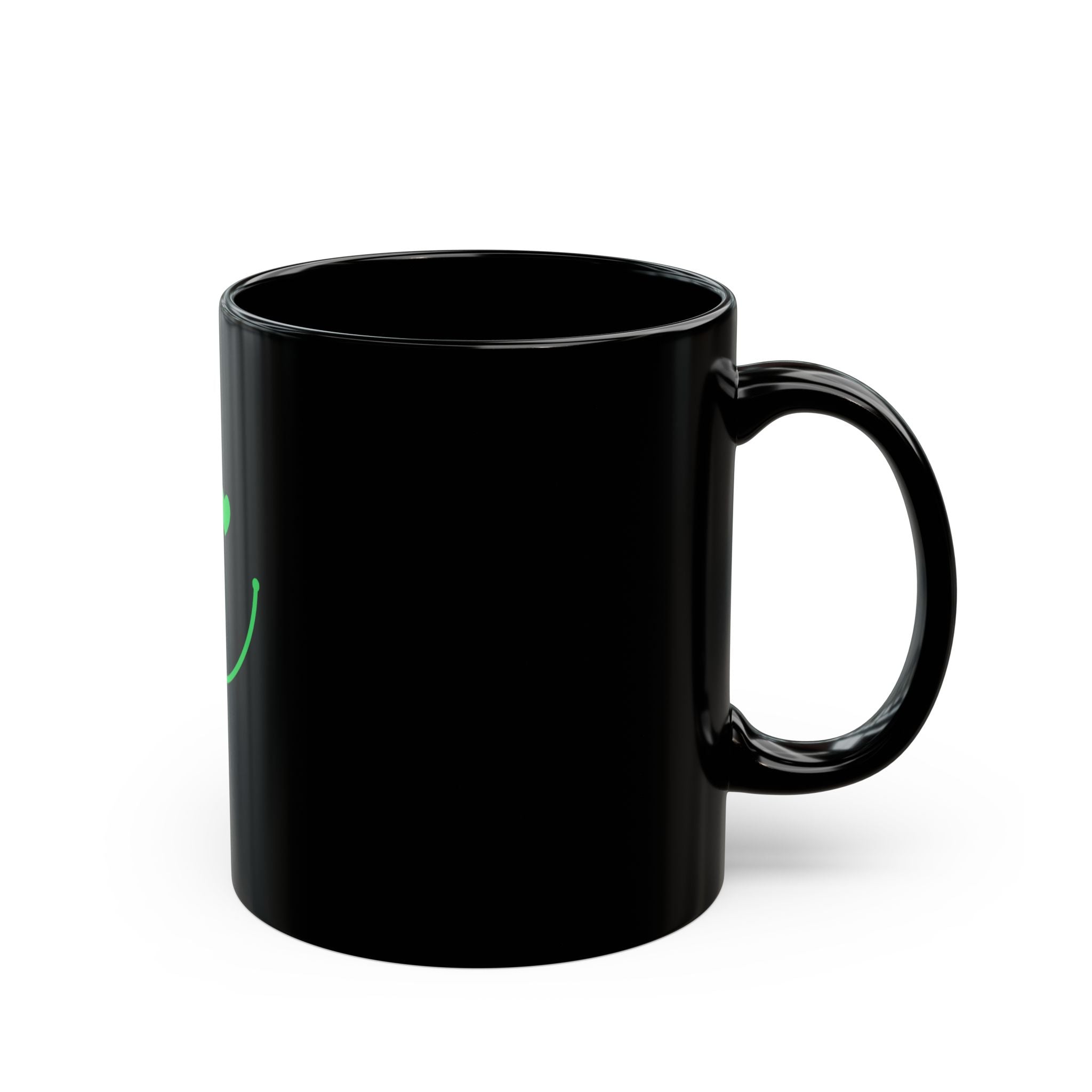 Cute Smile Mug for Coffee Lovers, Positive Vibes Gift, Black & White Ceramic Cup, Ideal for Birthdays, Housewarming