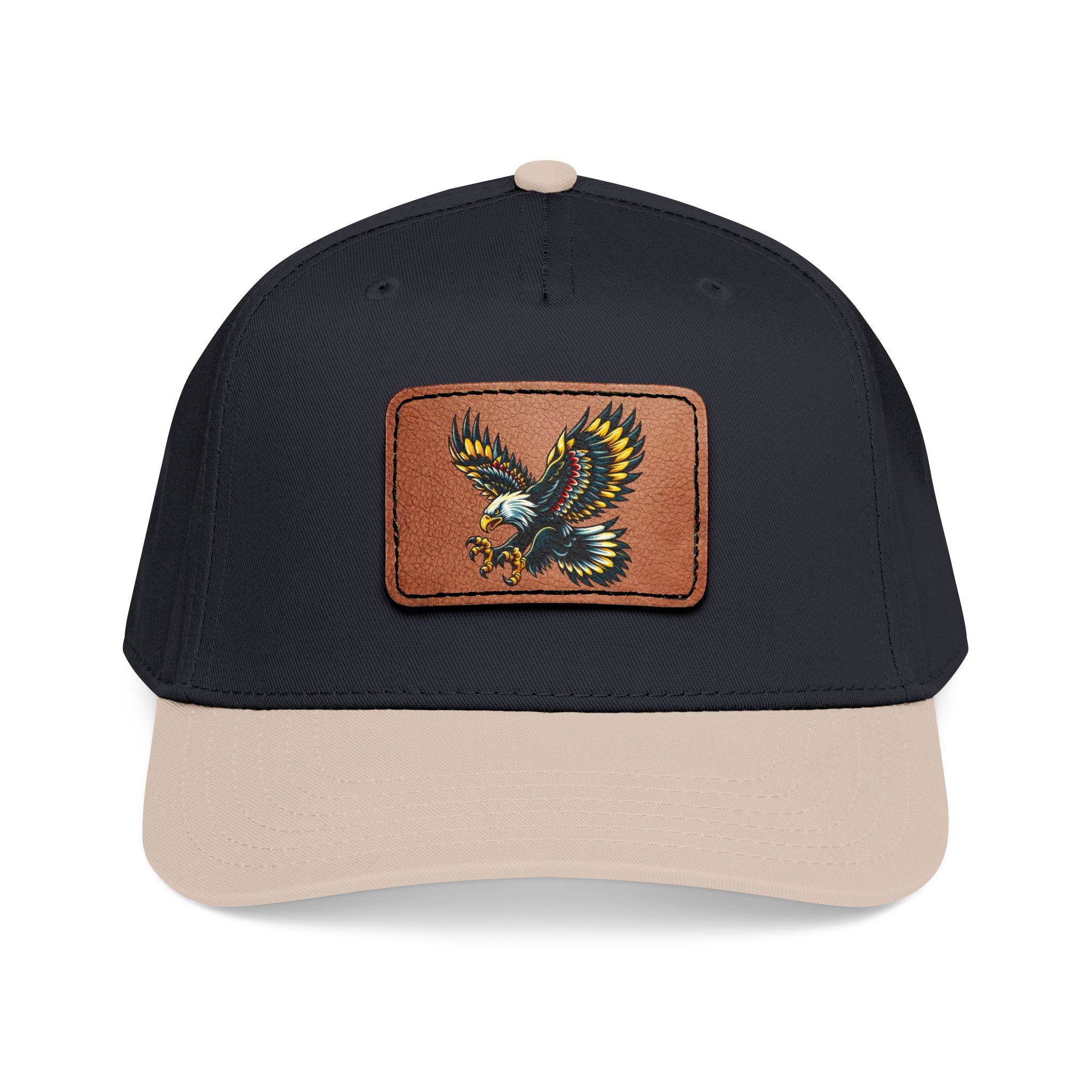 Eagle Leather Patch Baseball Cap — Vintage Flight Embroidered Patch Hat