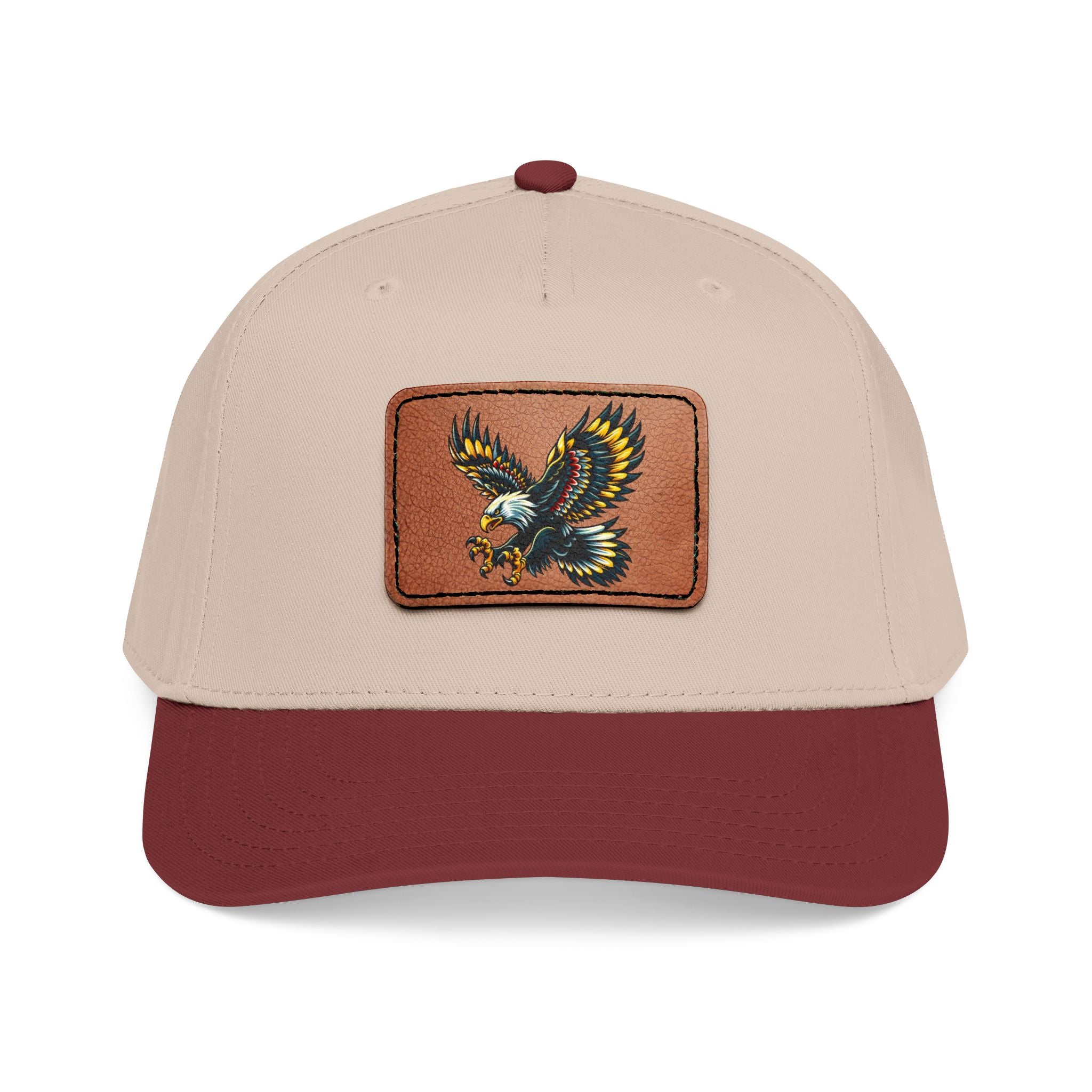 Eagle Leather Patch Baseball Cap — Vintage Flight Embroidered Patch Hat