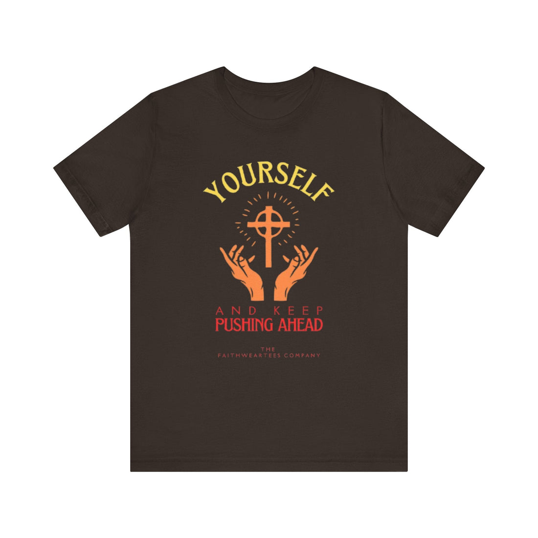 Unisex Graphic Tee - Pushing Ahead Yourself Printed Tee - Eco Tee Gift