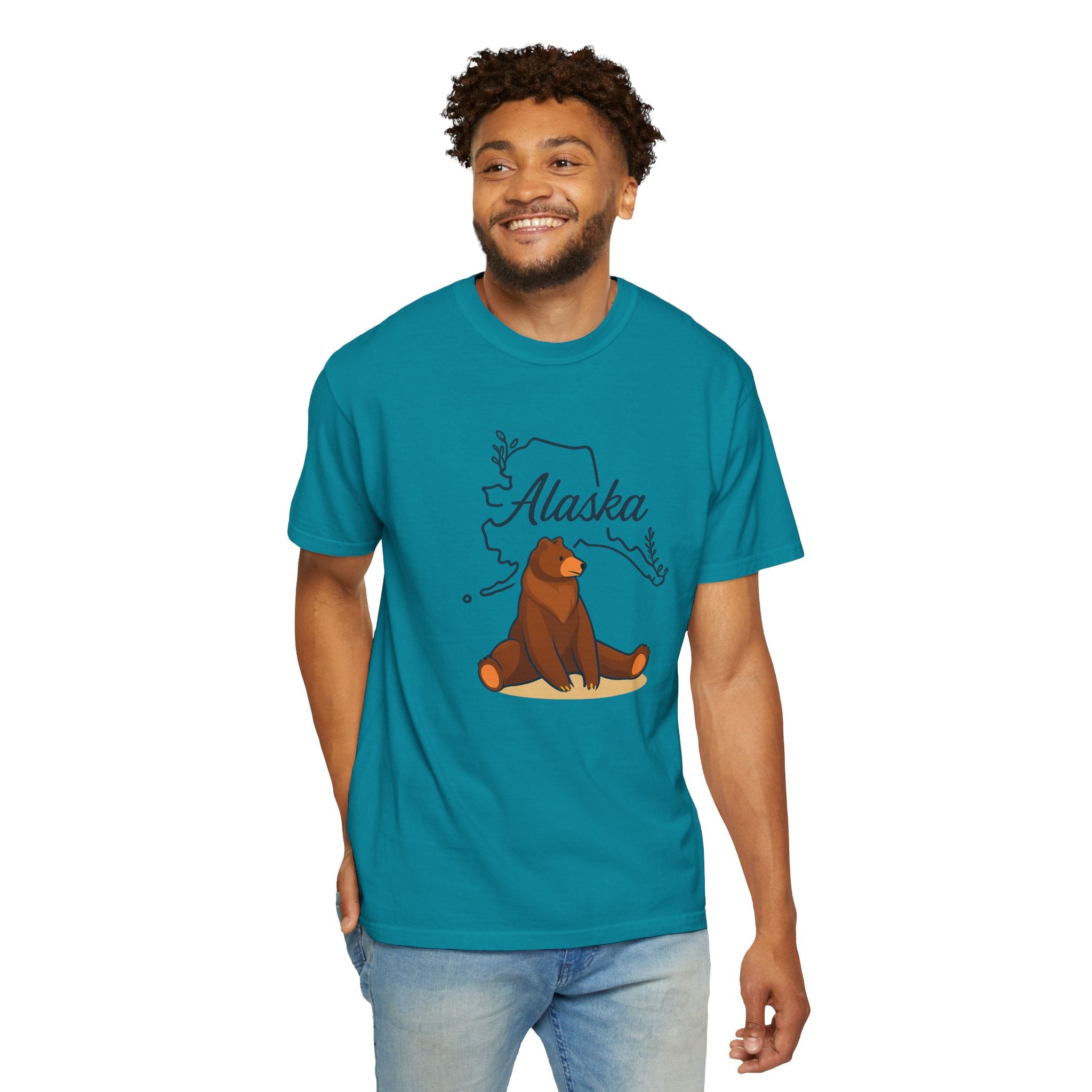 Alaska Bear Graphic Tee, Unisex Nature Shirt, Travel Souvenir T-Shirt, Gift for Outdoors Lovers, Casual Wear, Eco-Friendly Apparel