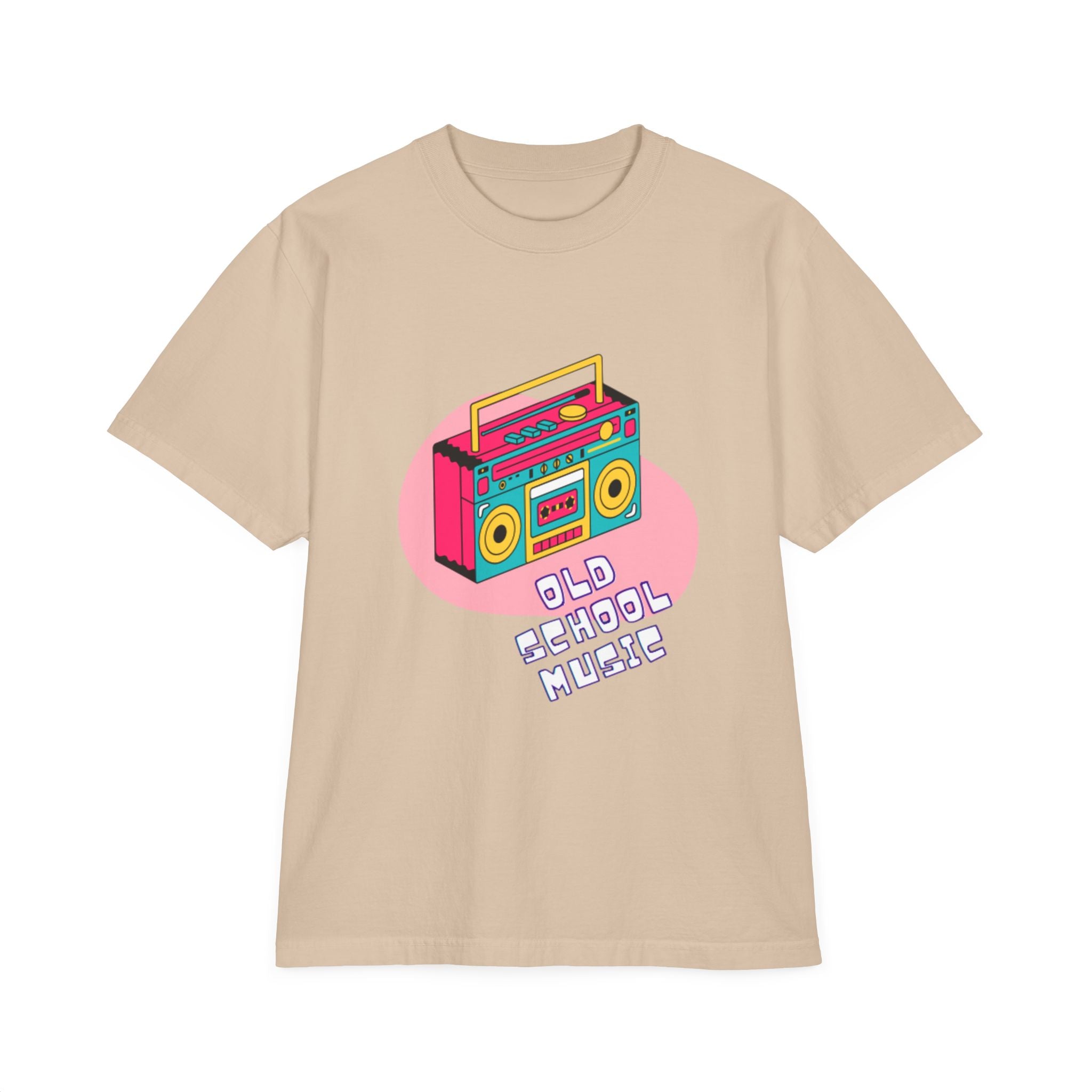 Old School Music Graphic T-Shirt - Retro Boombox Design