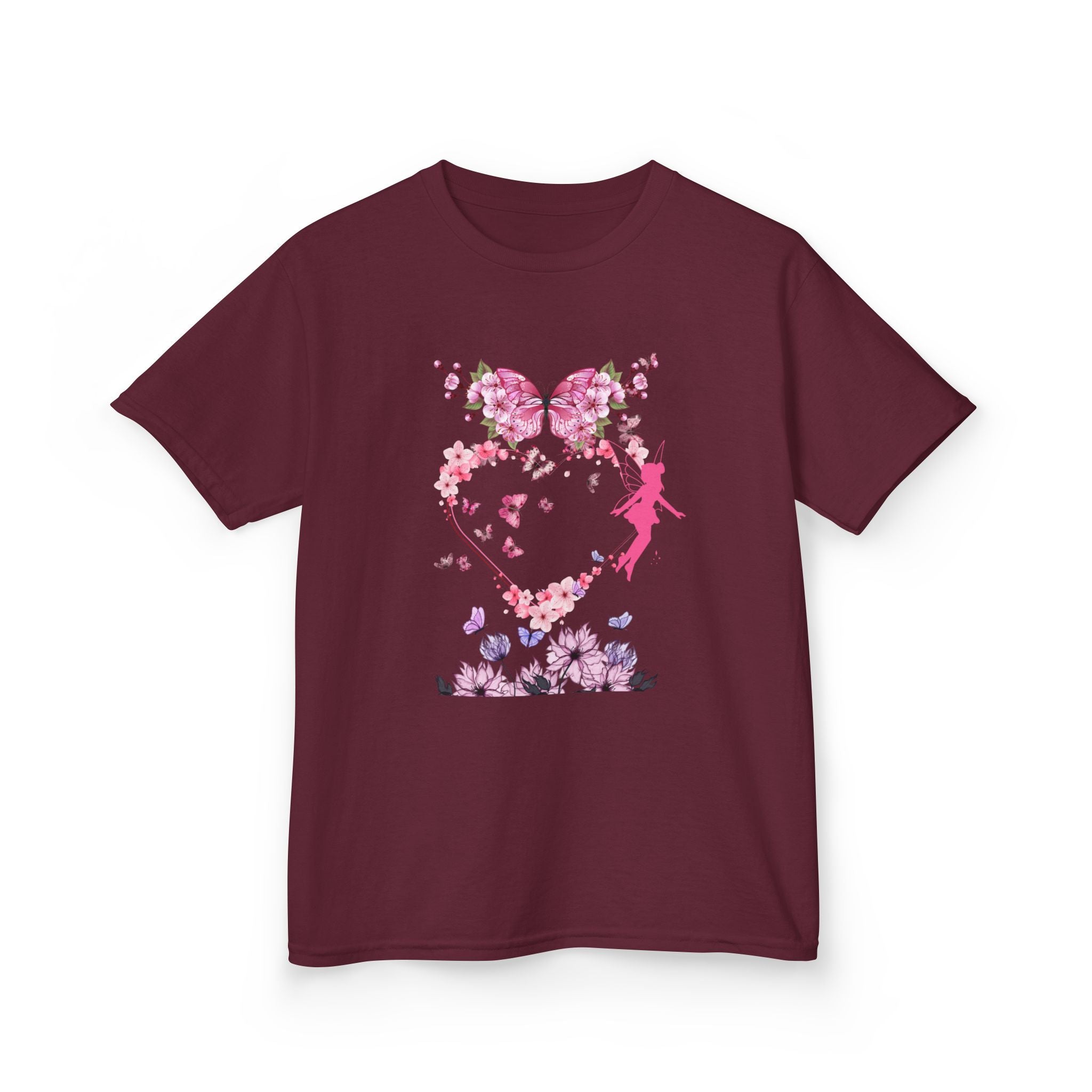 Floral Heart Kids Tee | Cute Floral T-Shirt for Kids, Gift for Birthdays, Spring Outfit, Family Photos, Casual Wear